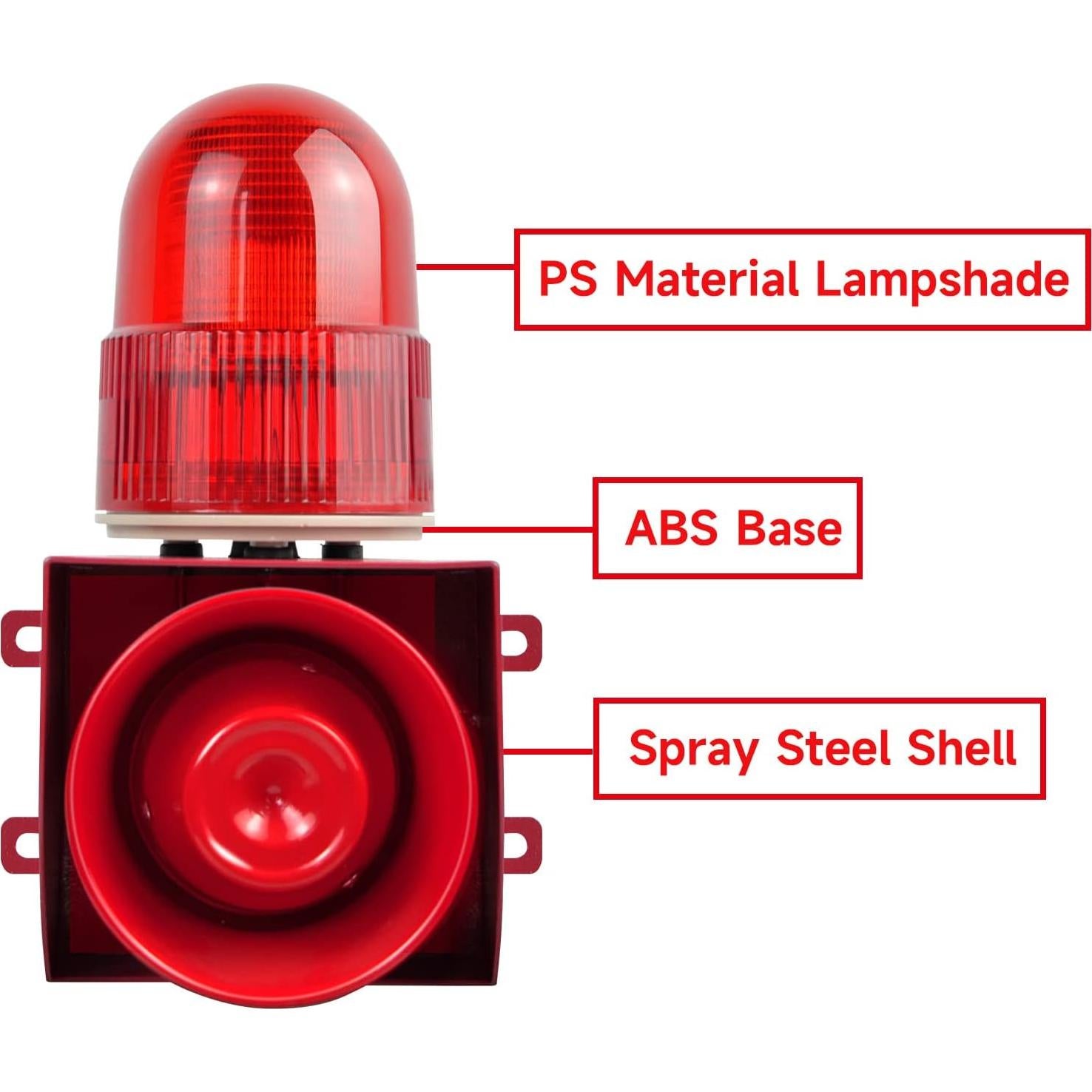 Sirena de Alarma Industrial YASONG SLA-01 25W 120dB LED IP65