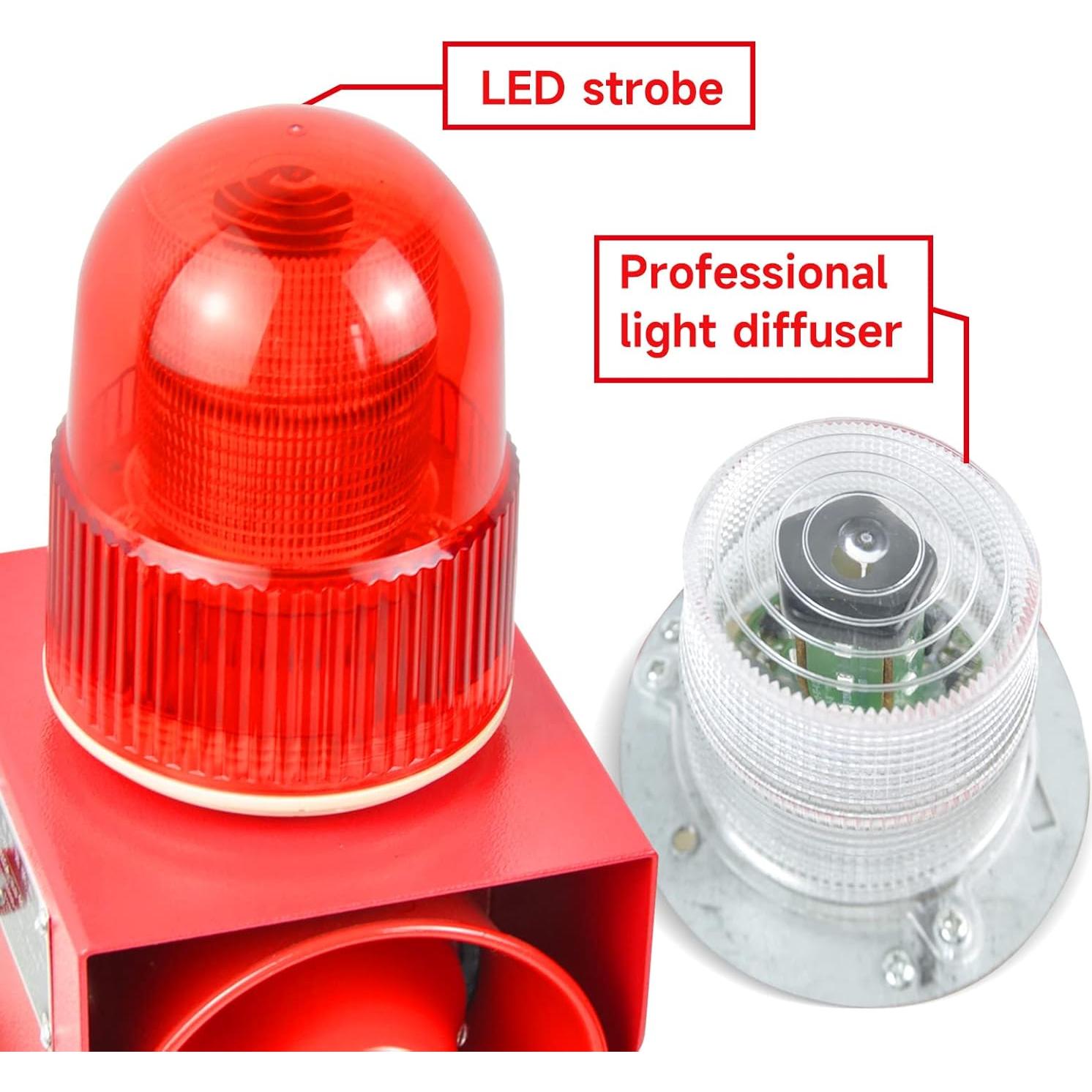 Sirena de Alarma Industrial YASONG SLA-01 25W 120dB LED IP65