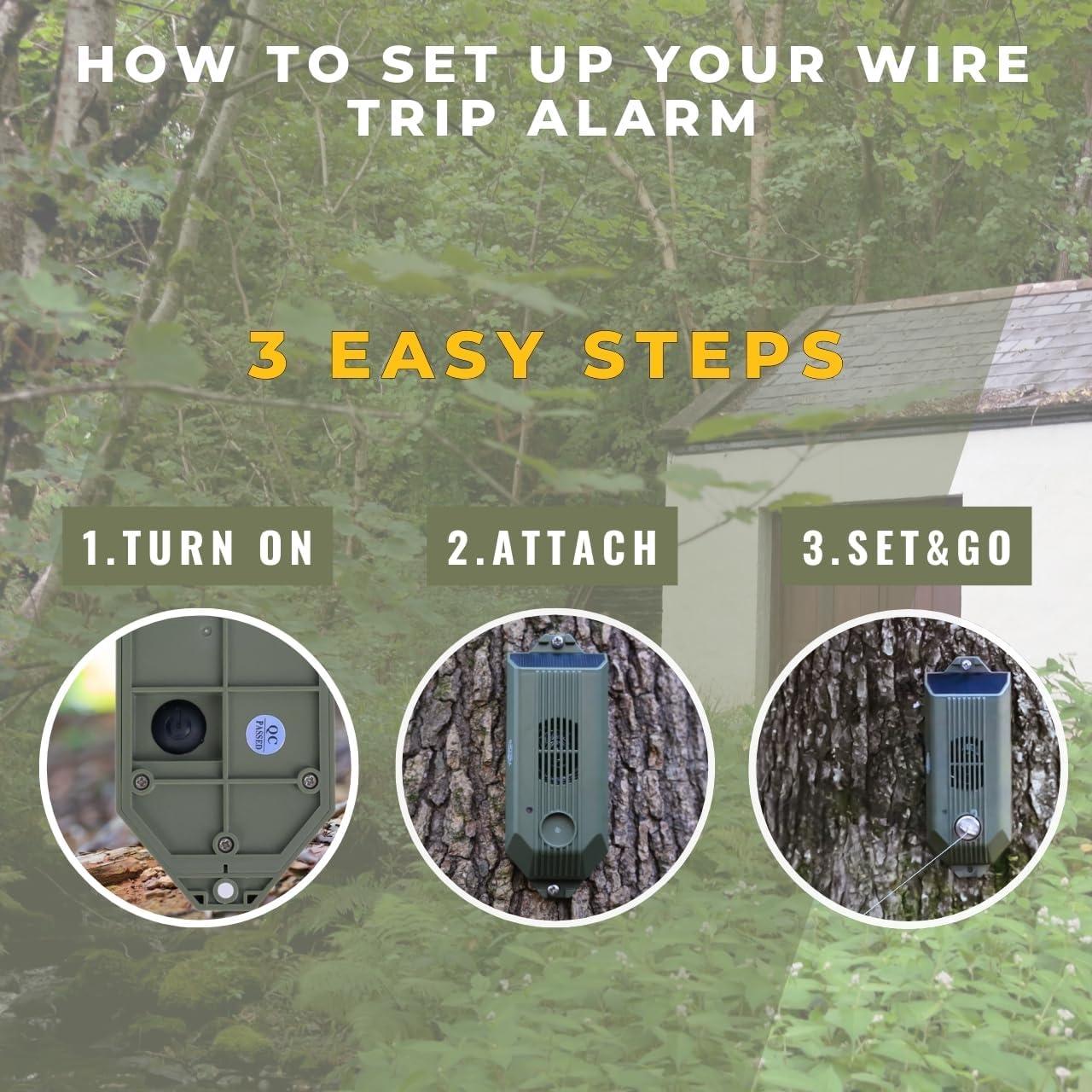 Alarma de Trip Wire Tactiko - 24.38m Kevlar 129dB IP55