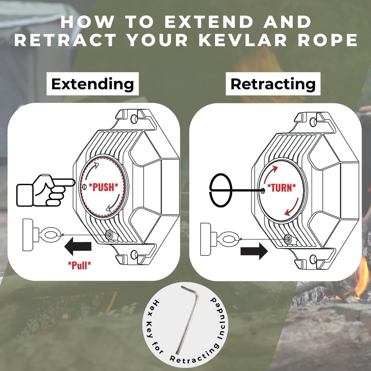 Alarma de Trip Wire Tactiko - 24.38m Kevlar 129dB IP55