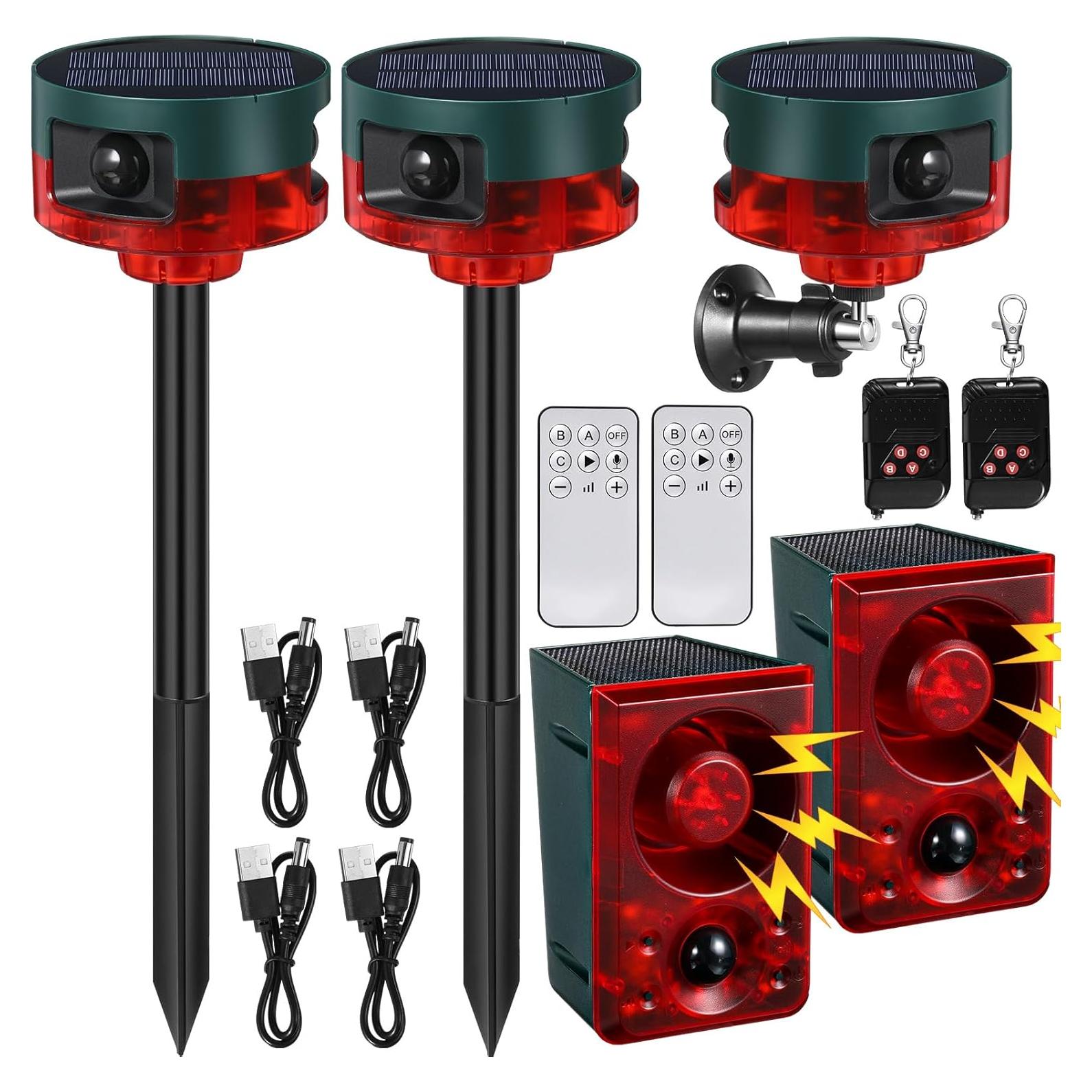 Alarma Solar Exterior Qualirey con Sensor de Movimiento 4 Pack