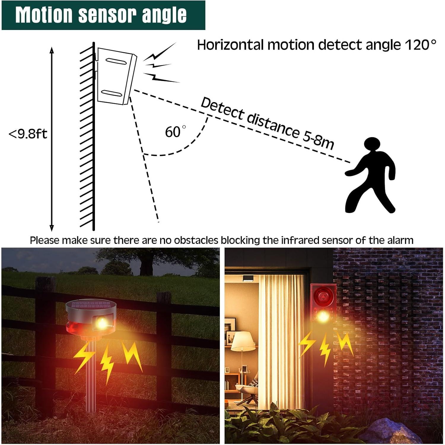 Alarma Solar Exterior Qualirey con Sensor de Movimiento 4 Pack