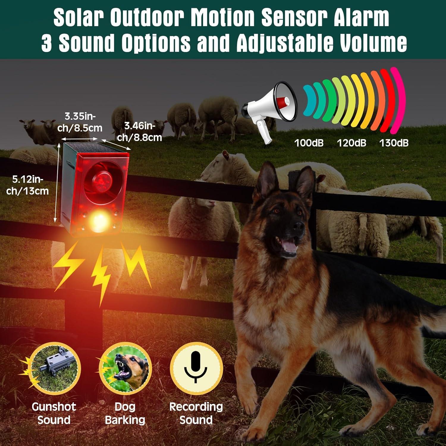 Alarma Solar Exterior Qualirey con Sensor de Movimiento 4 Pack