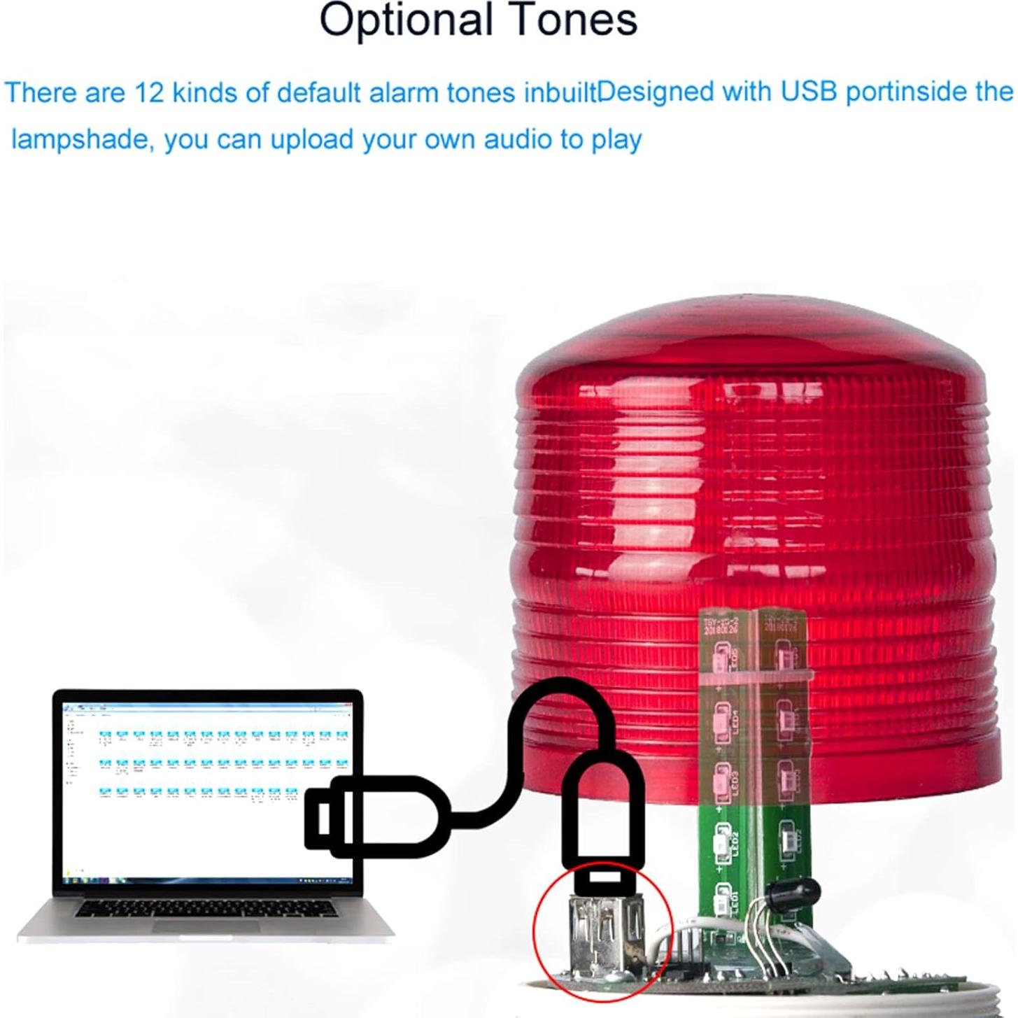 Sirena de Alarma YASONG SLA-800Y Inalámbrica 120dB LED 15W