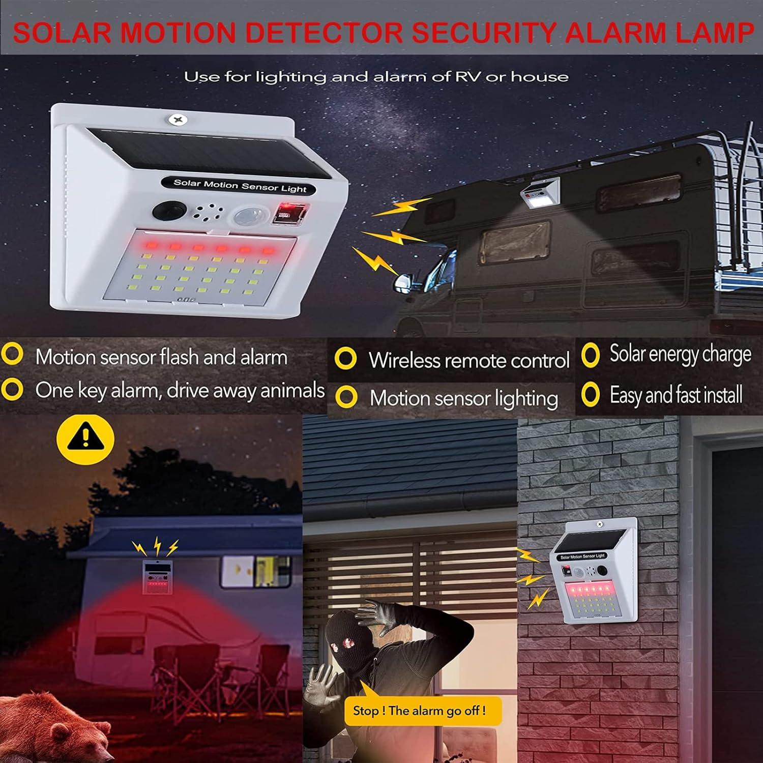 Luz de Seguridad Solar con Alarma Sonora WONFAST 2PCS LED