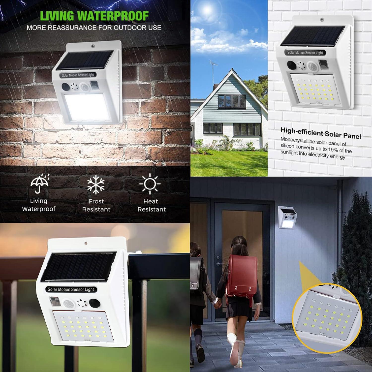 Luz de Seguridad Solar con Alarma Sonora WONFAST 2PCS LED