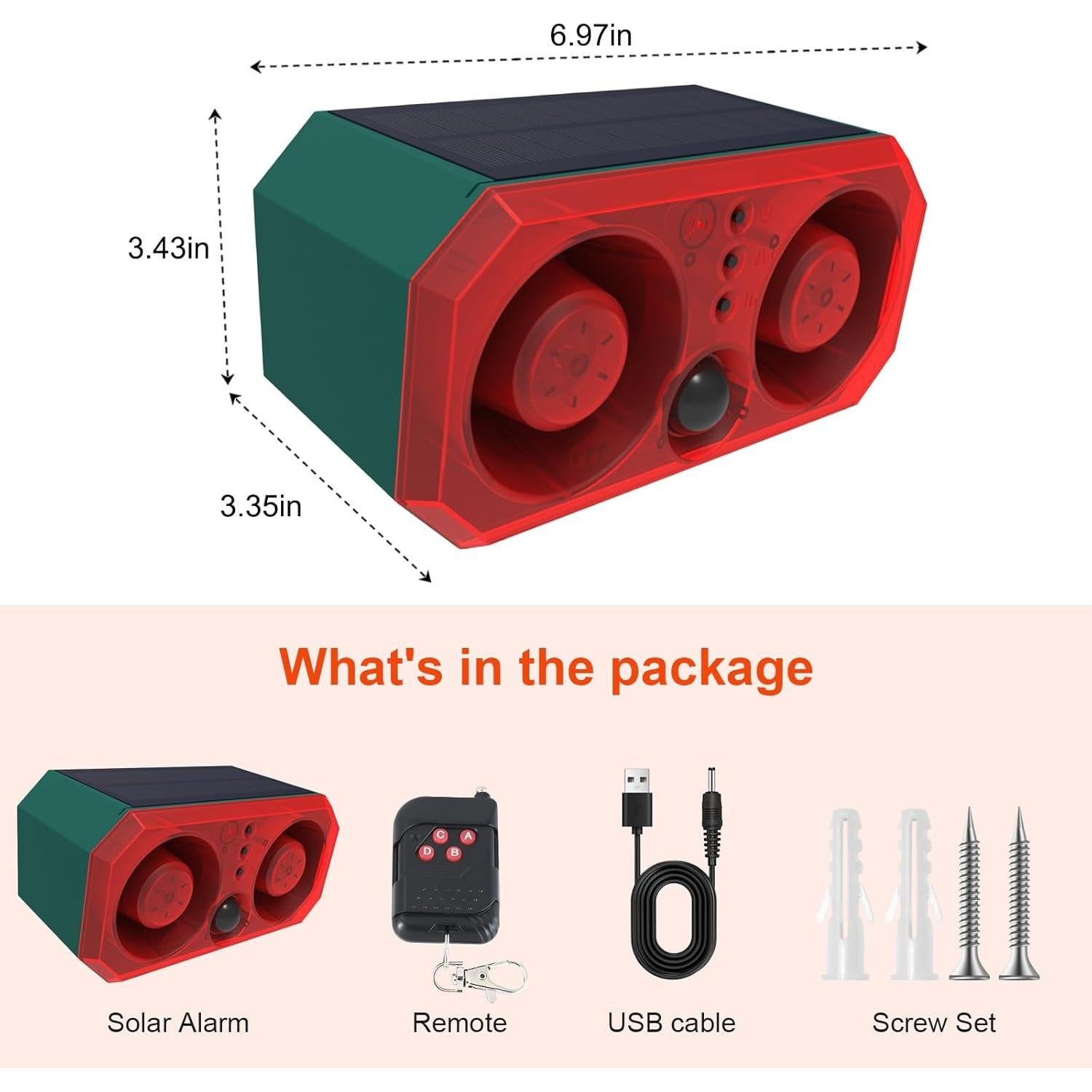 Alarma de Movimiento Solar ChunHee SL17 para Exteriores 130dB