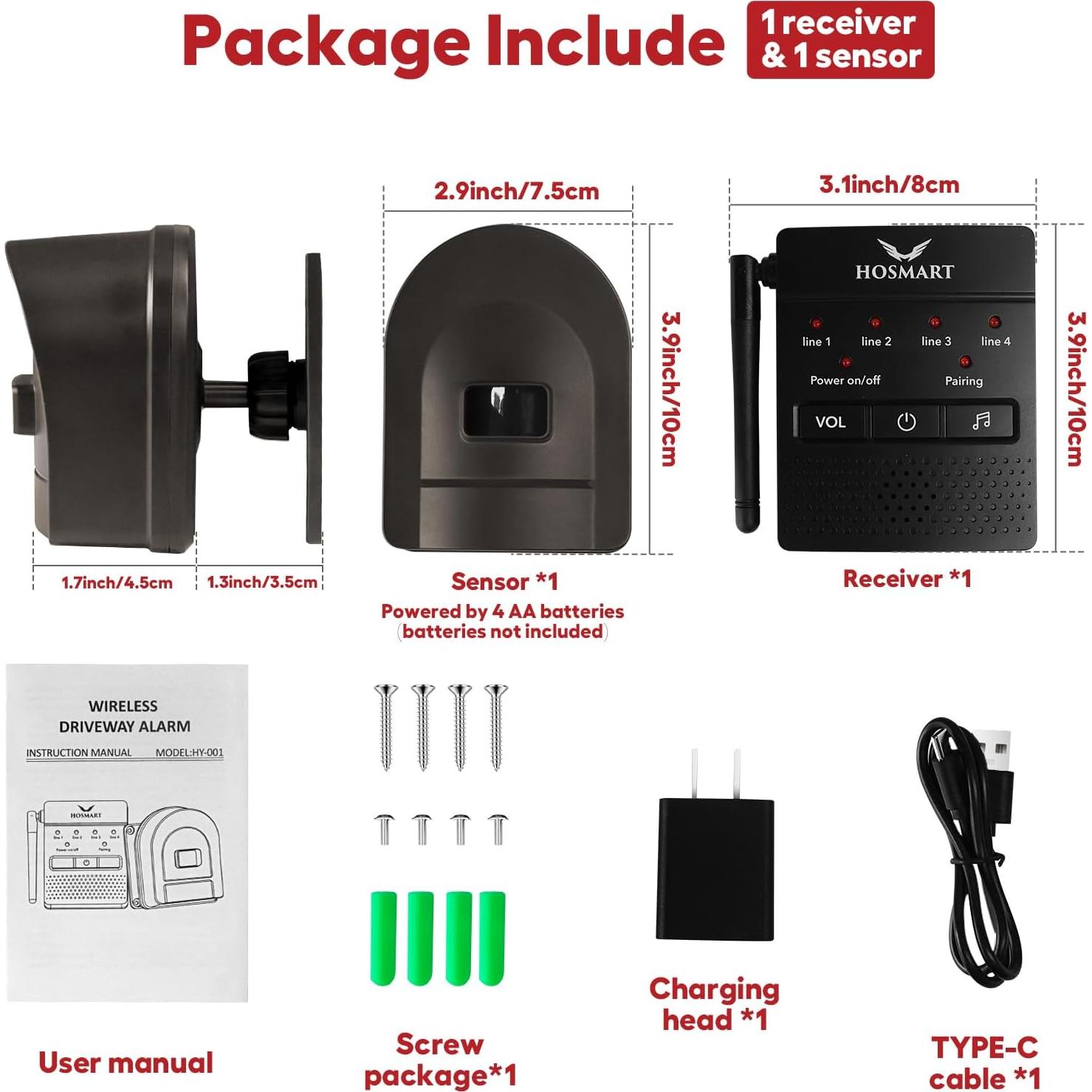 Sistema de Alarma Inalámbrico Hosmart con Sensor de Movimiento