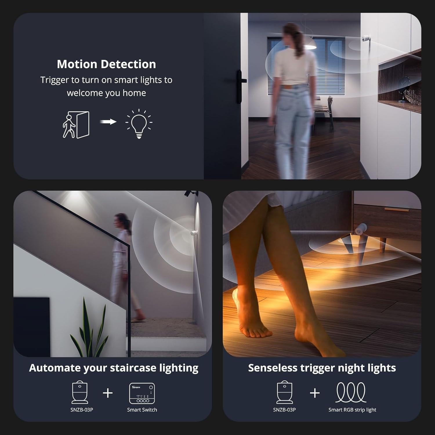 Sensor de Movimiento Inalámbrico SONOFF SNZB-03P Zigbee 3 Años Batería