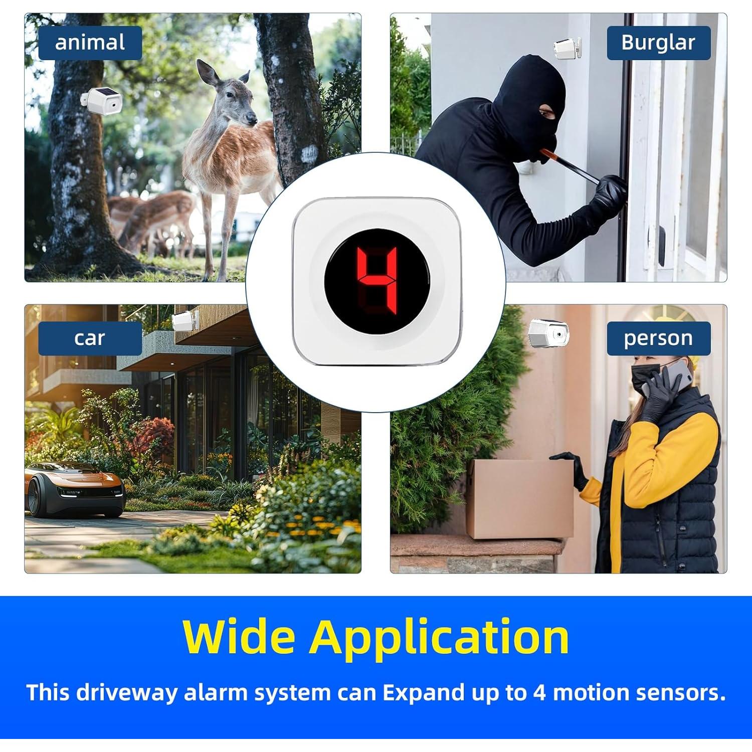 Alarma Inalámbrica Solar SavvyMate con 2 Sensores y Receptor