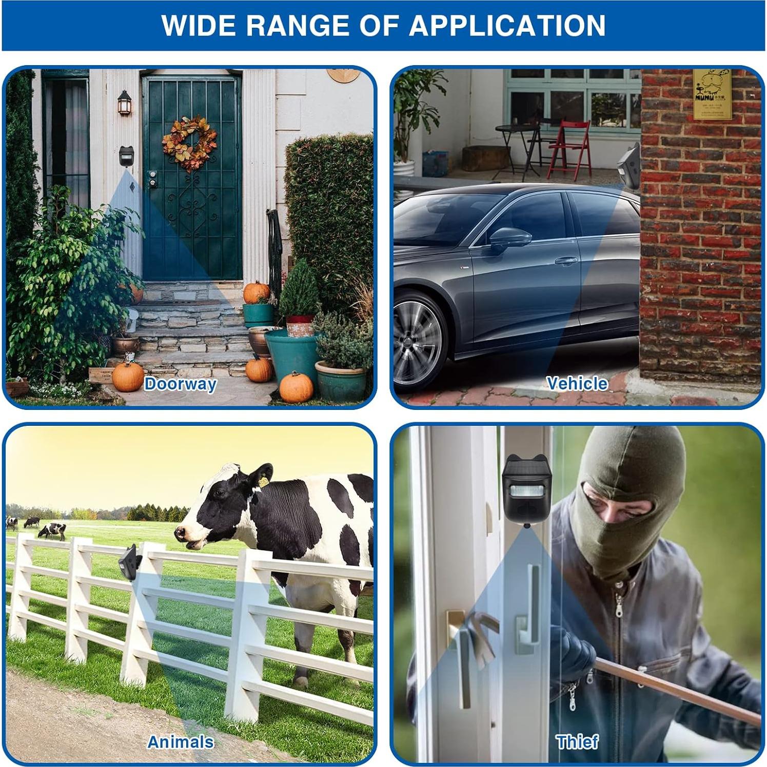 Alarma Inalámbrica Solar HoneTeek para Entrada - 600 pies