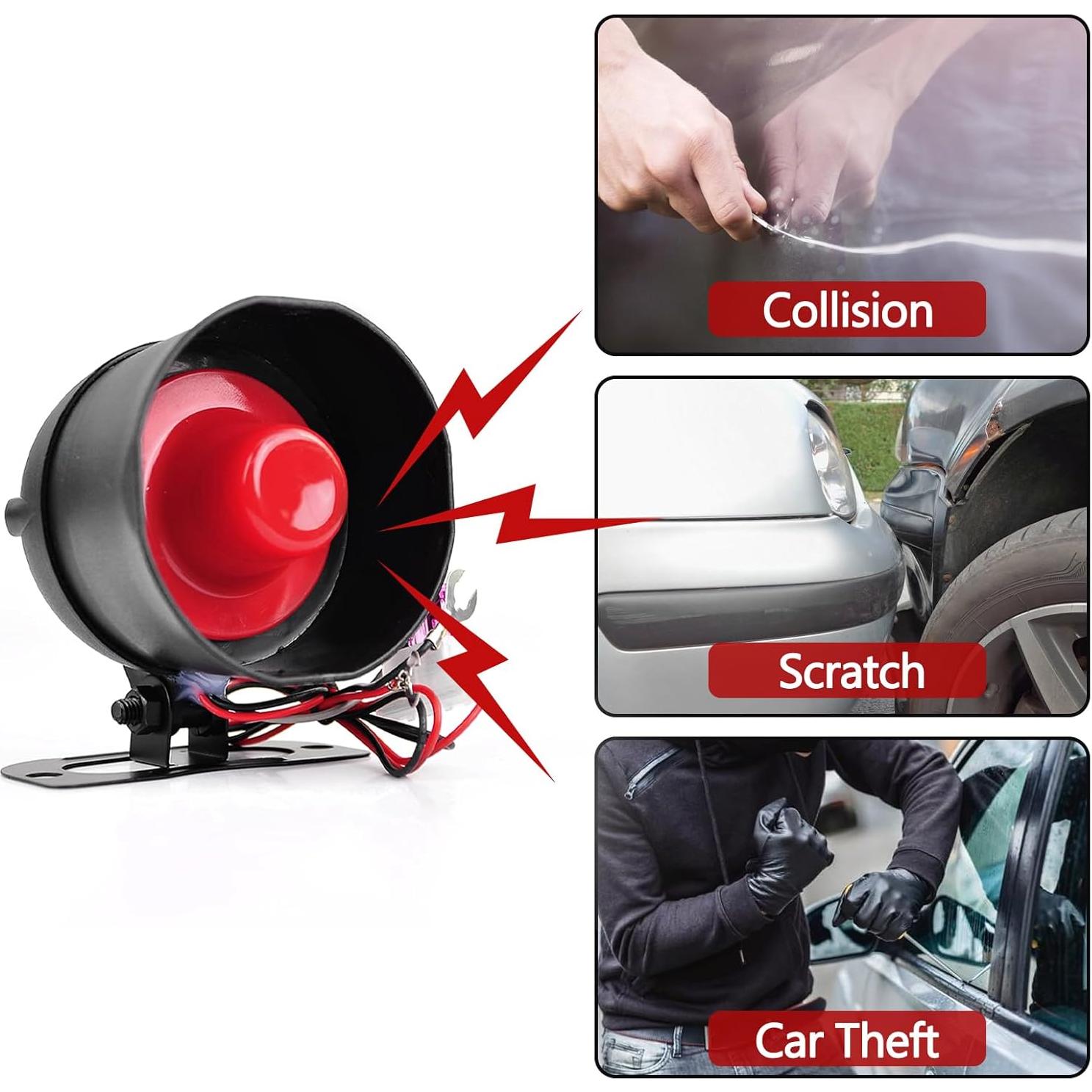 Sistema de Alarma para Automóvil YOMTOVM 12V Antirrobo 125DB