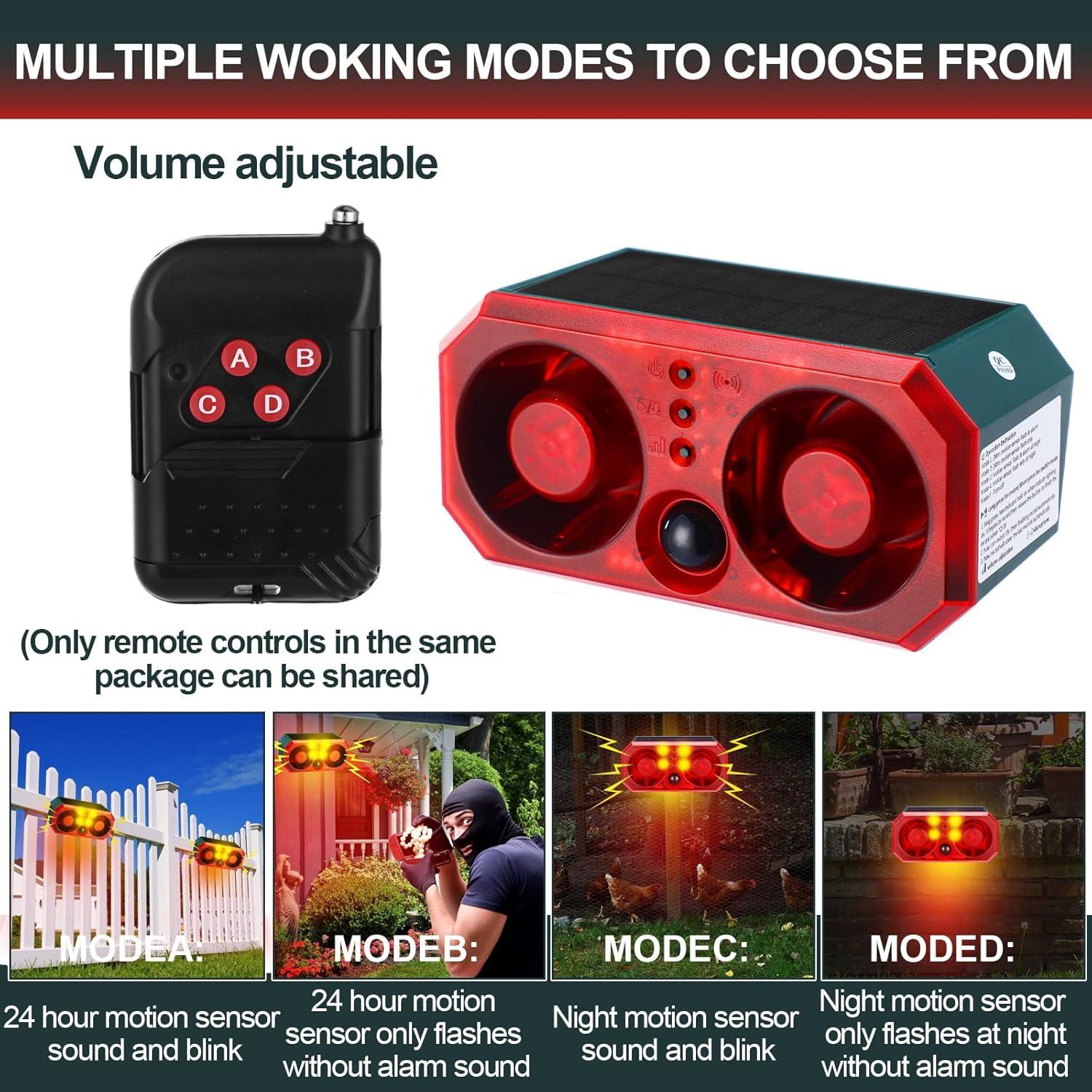 Alarma de Movimiento Solar Qualirey 2 Pcs con Control Remoto