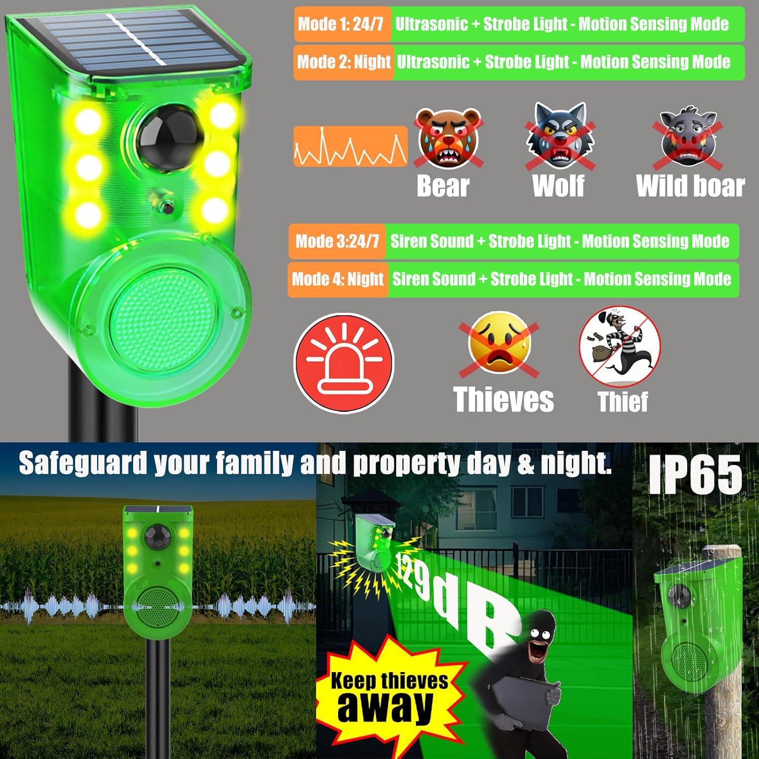 Alarma Solar de Movimiento SENKEFEI 129dB 2Pack para Exterior