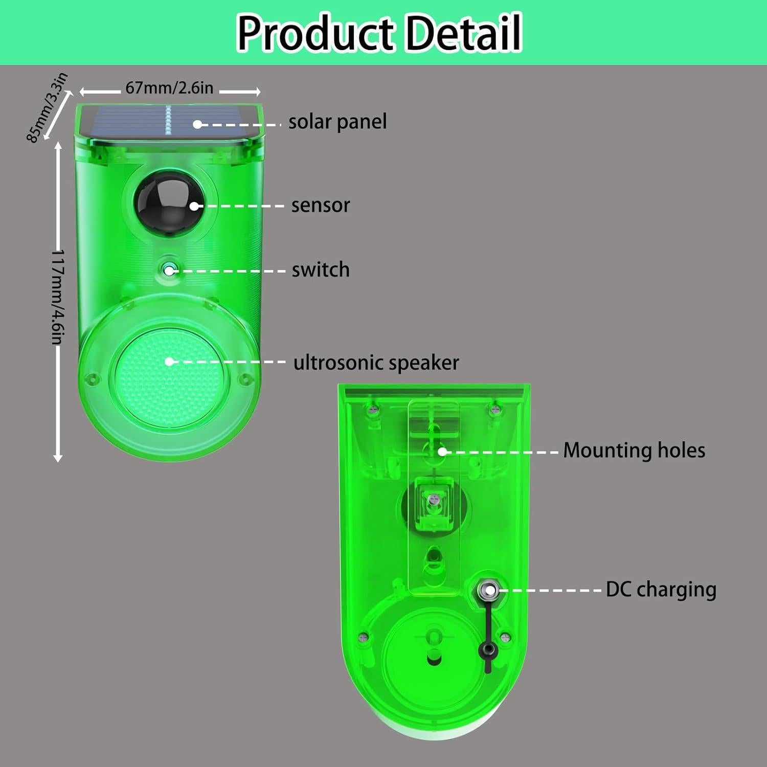 Alarma Solar de Movimiento SENKEFEI 129dB 2Pack para Exterior