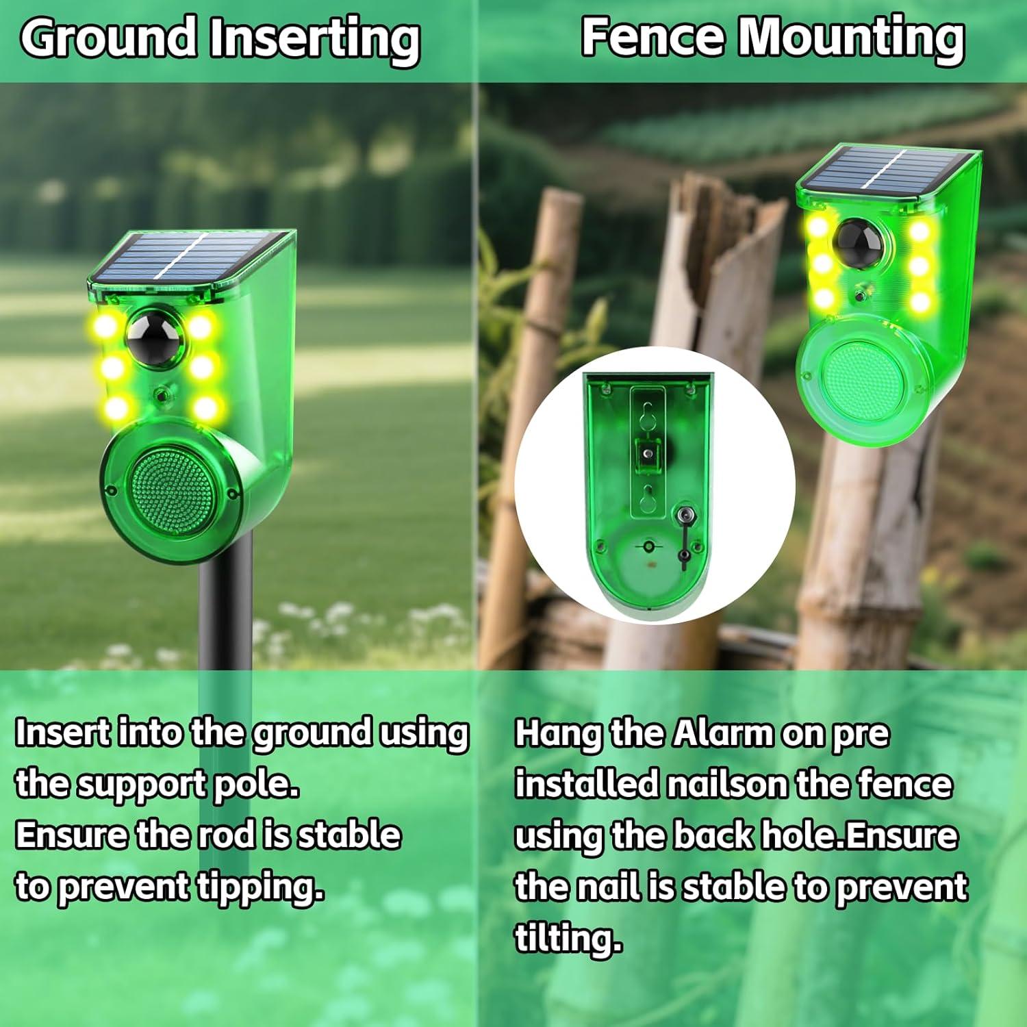 Alarma Solar de Movimiento SENKEFEI 129dB 2Pack para Exterior