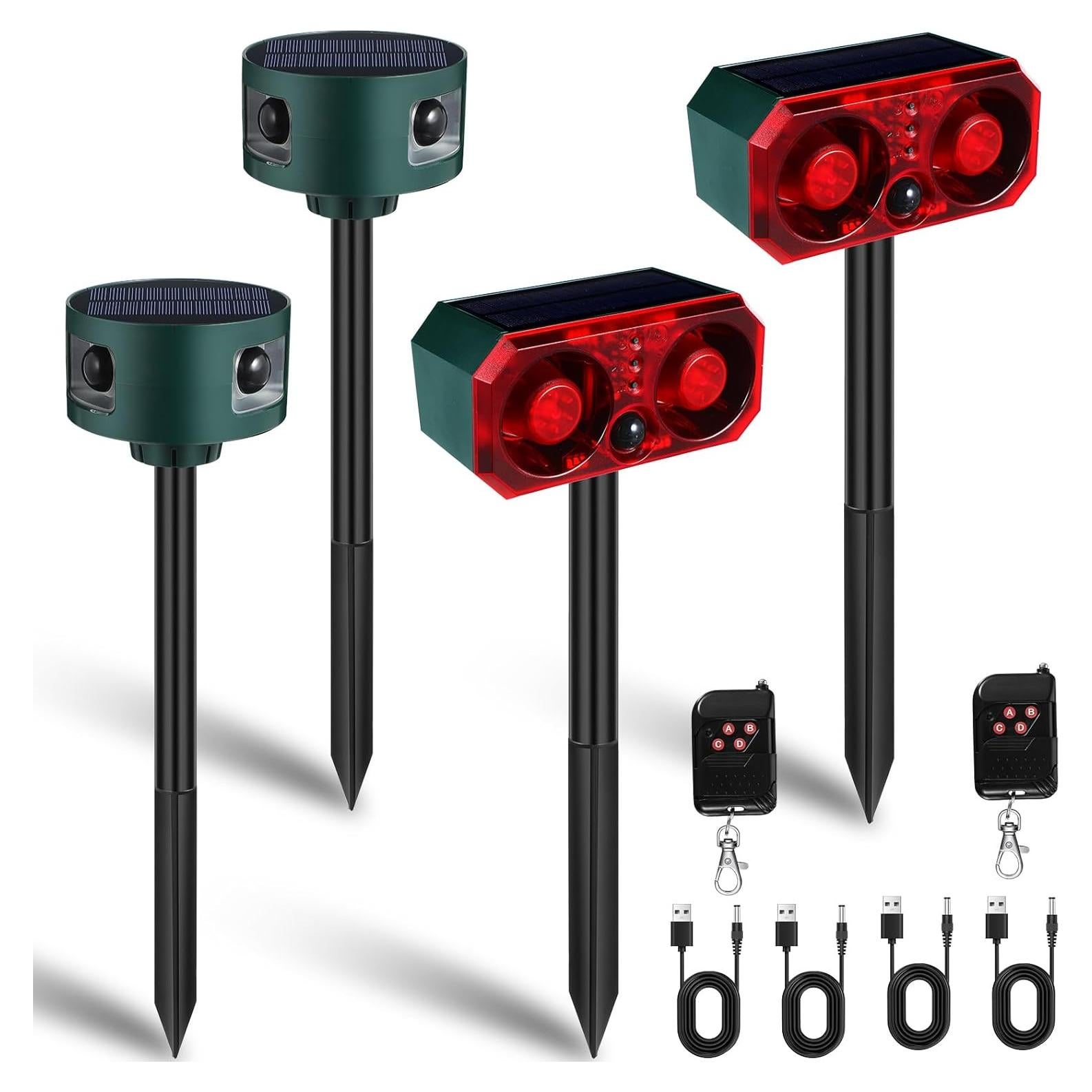 Qualirey Alarma de Movimiento Solar Infrarroja 4 Piezas 129db