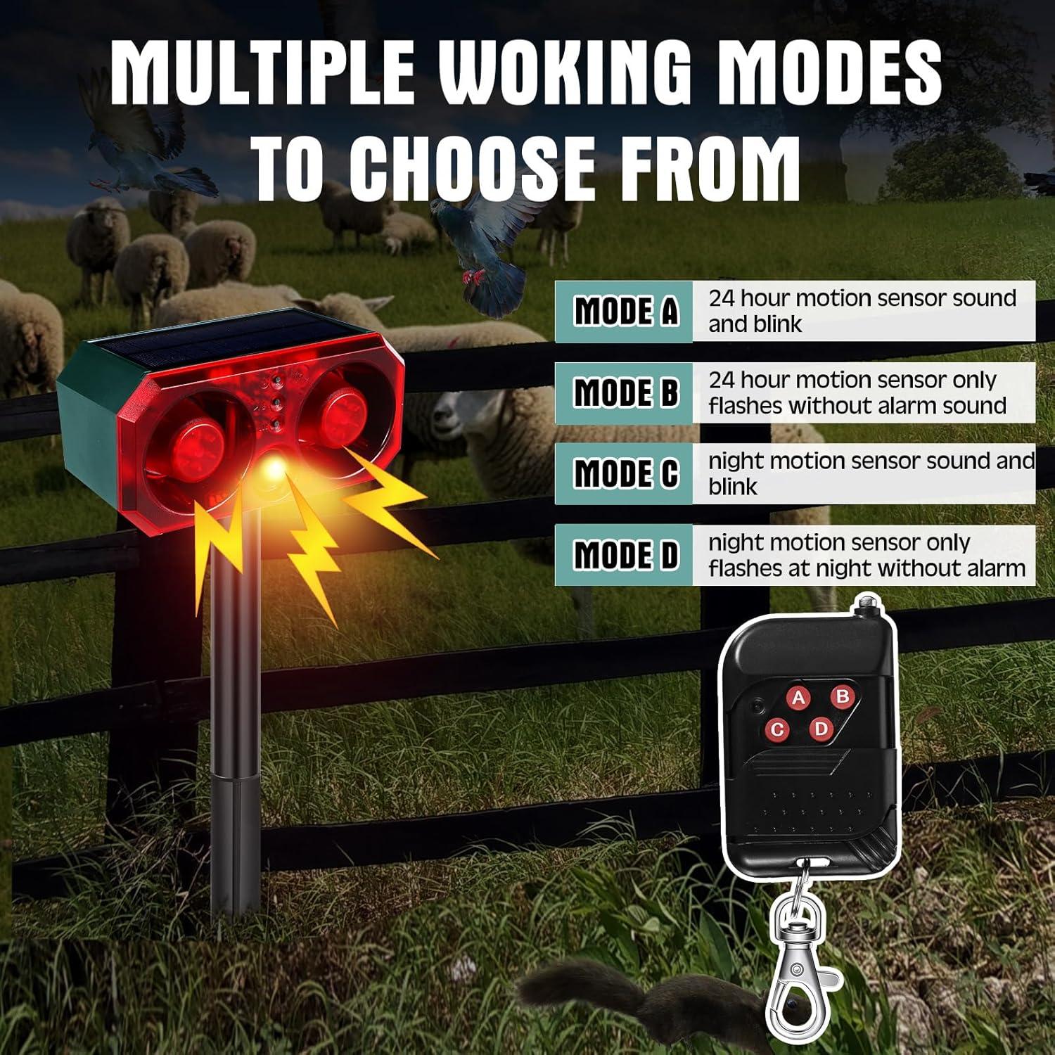 Qualirey Alarma de Movimiento Solar Infrarroja 4 Piezas 129db