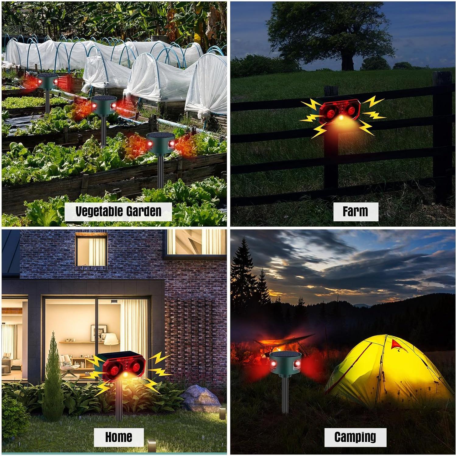 Qualirey Alarma de Movimiento Solar Infrarroja 4 Piezas 129db