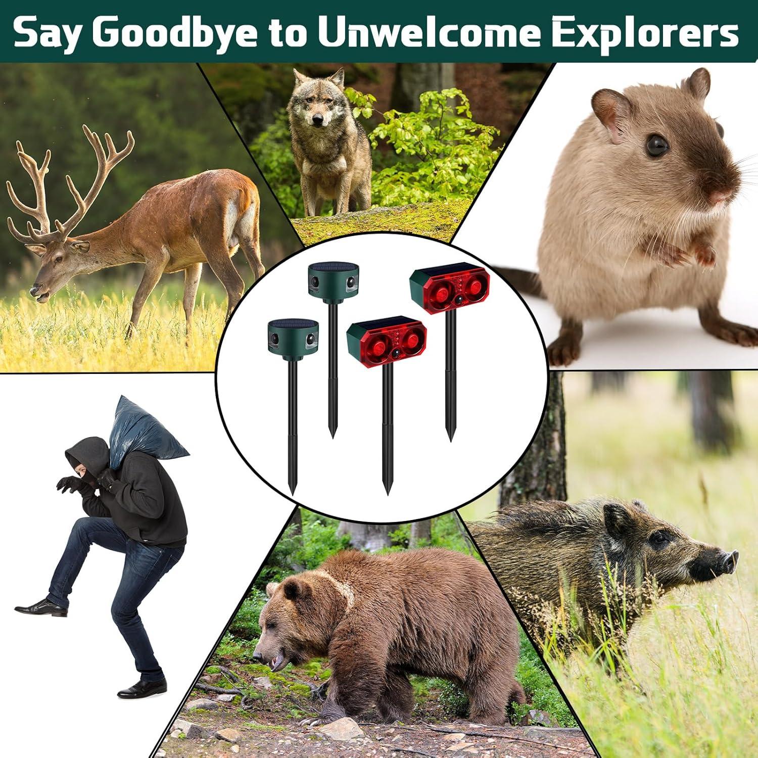 Qualirey Alarma de Movimiento Solar Infrarroja 4 Piezas 129db