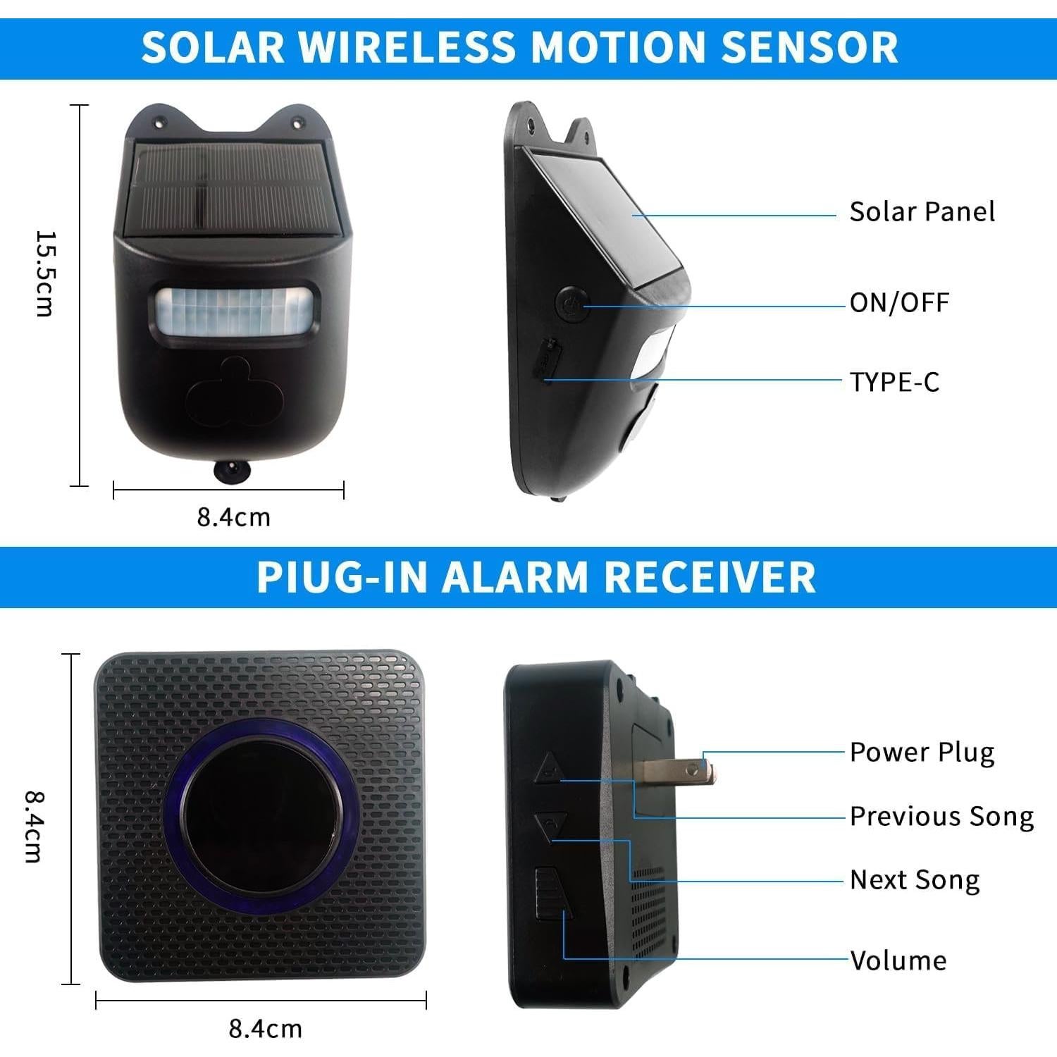 Timbre Inalámbrico Solar QUMOX B1198 con Sensor de Movimiento
