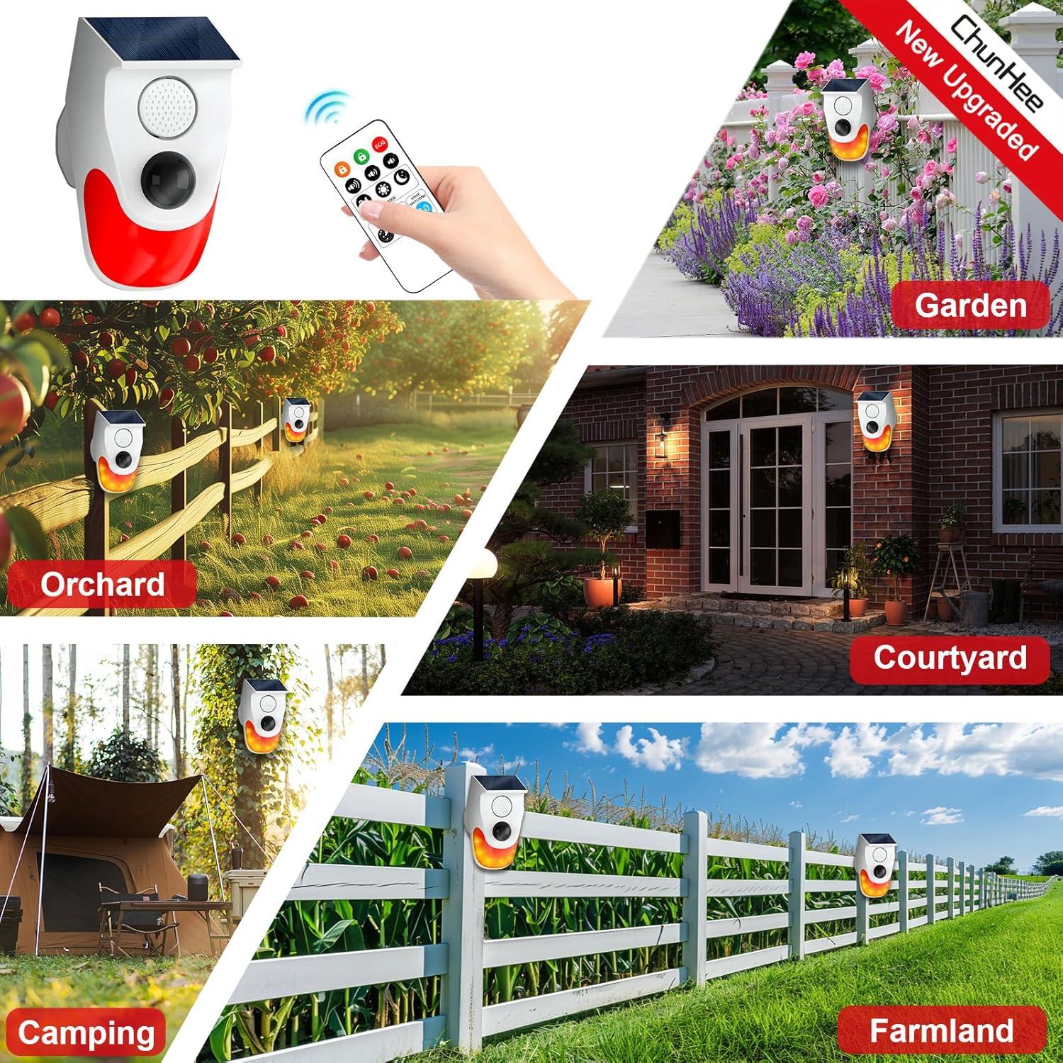 Alarma Solar Exterior ChunHee con Sensor de Movimiento 2 Pcs