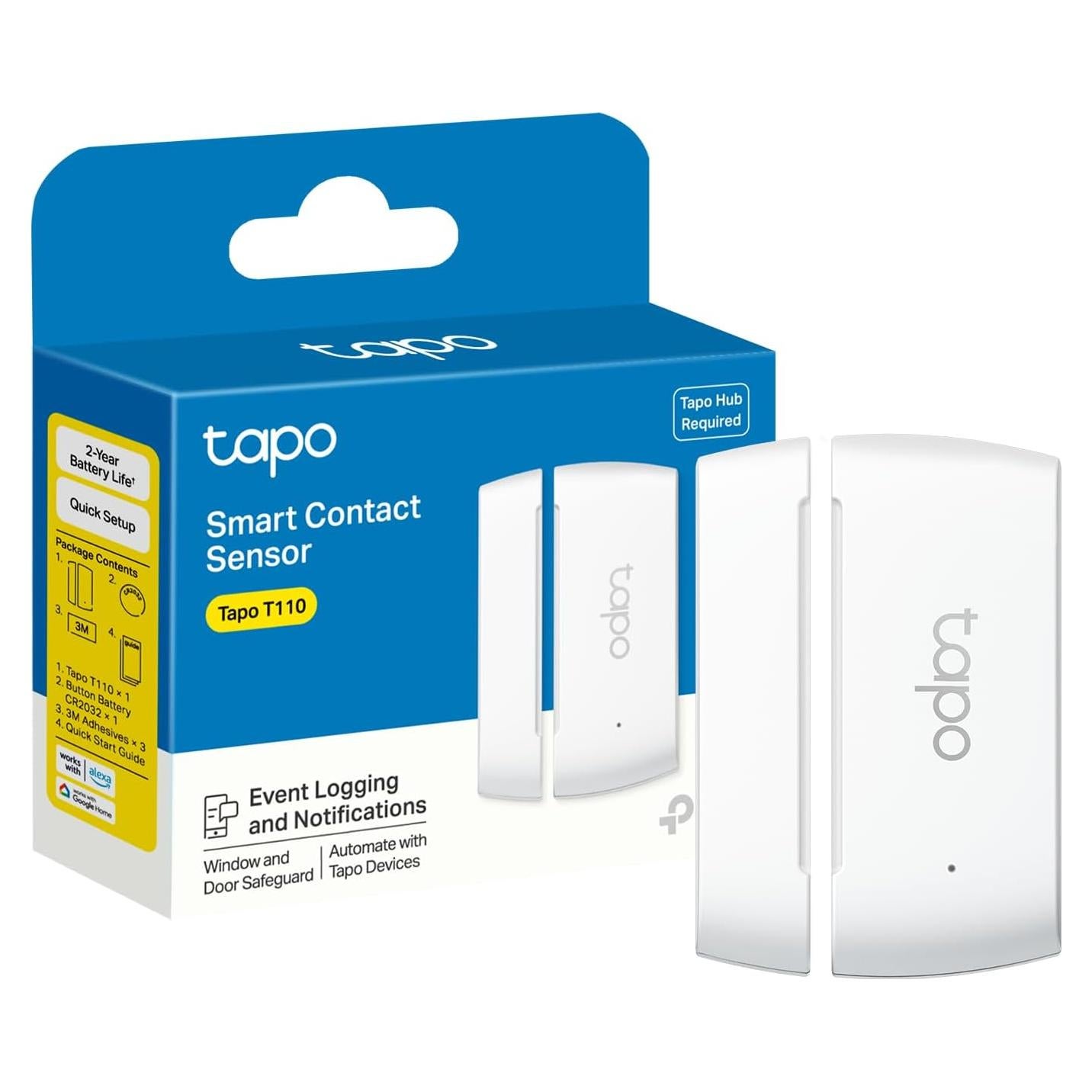Sensor de Contacto Tapo T110 TP-Link, Batería CR2032, 2 Años