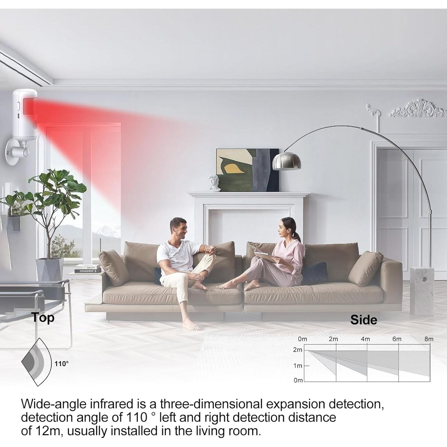 Alarma de Movimiento Infrarrojo WiFi XUK PG-P02W 12m 85dB