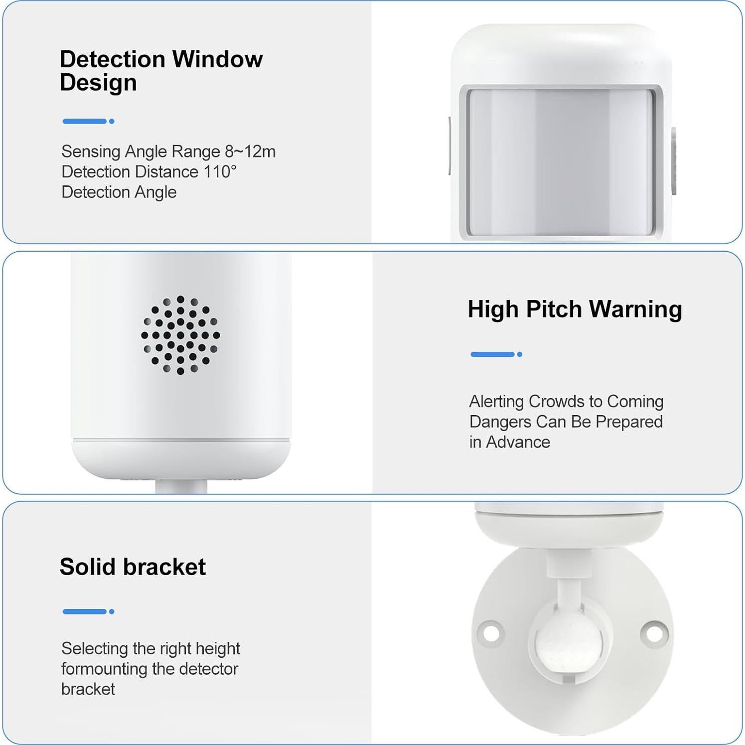 Alarma de Movimiento Infrarrojo WiFi XUK PG-P02W 12m 85dB
