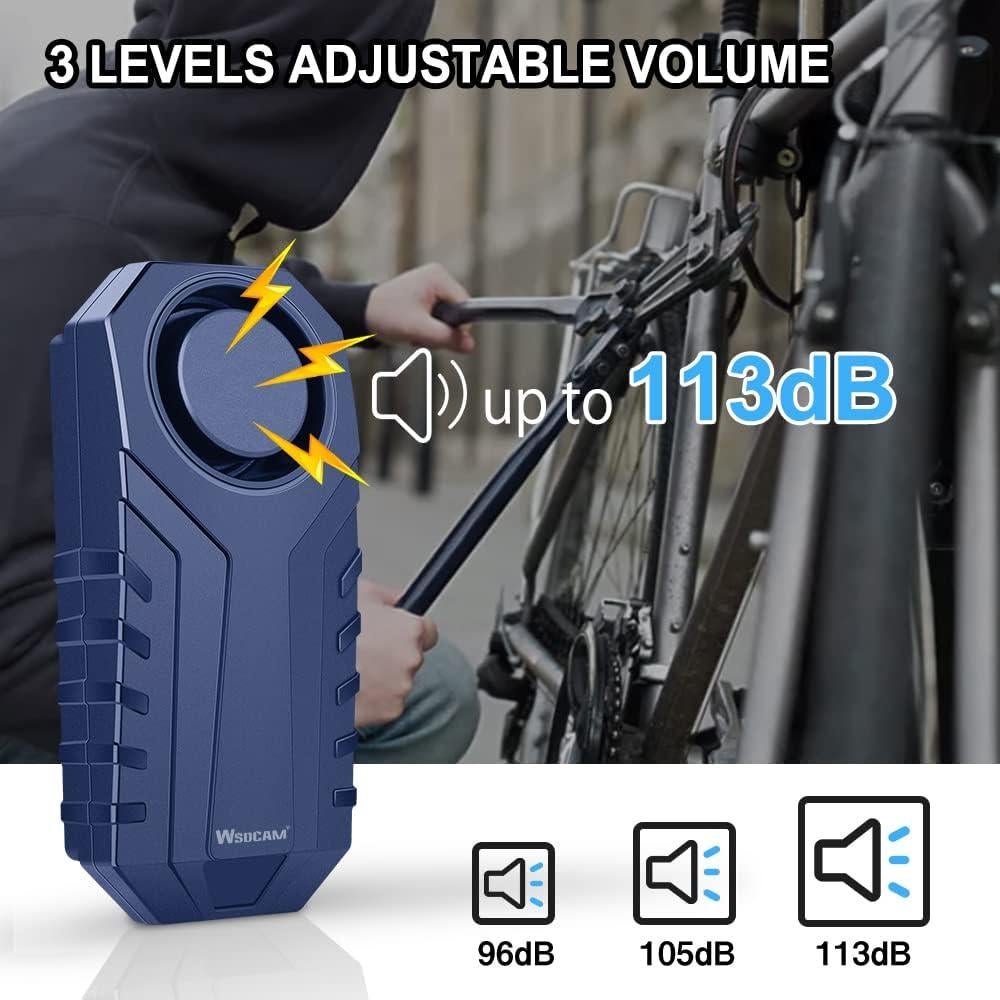 Alarma Antirrobo Inalámbrica WSDCAM 113dB para Bicicleta