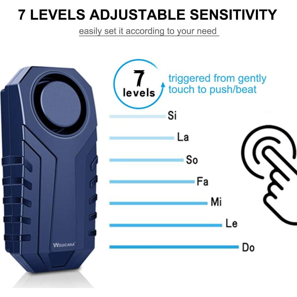 Alarma Antirrobo Inalámbrica WSDCAM 113dB para Bicicleta
