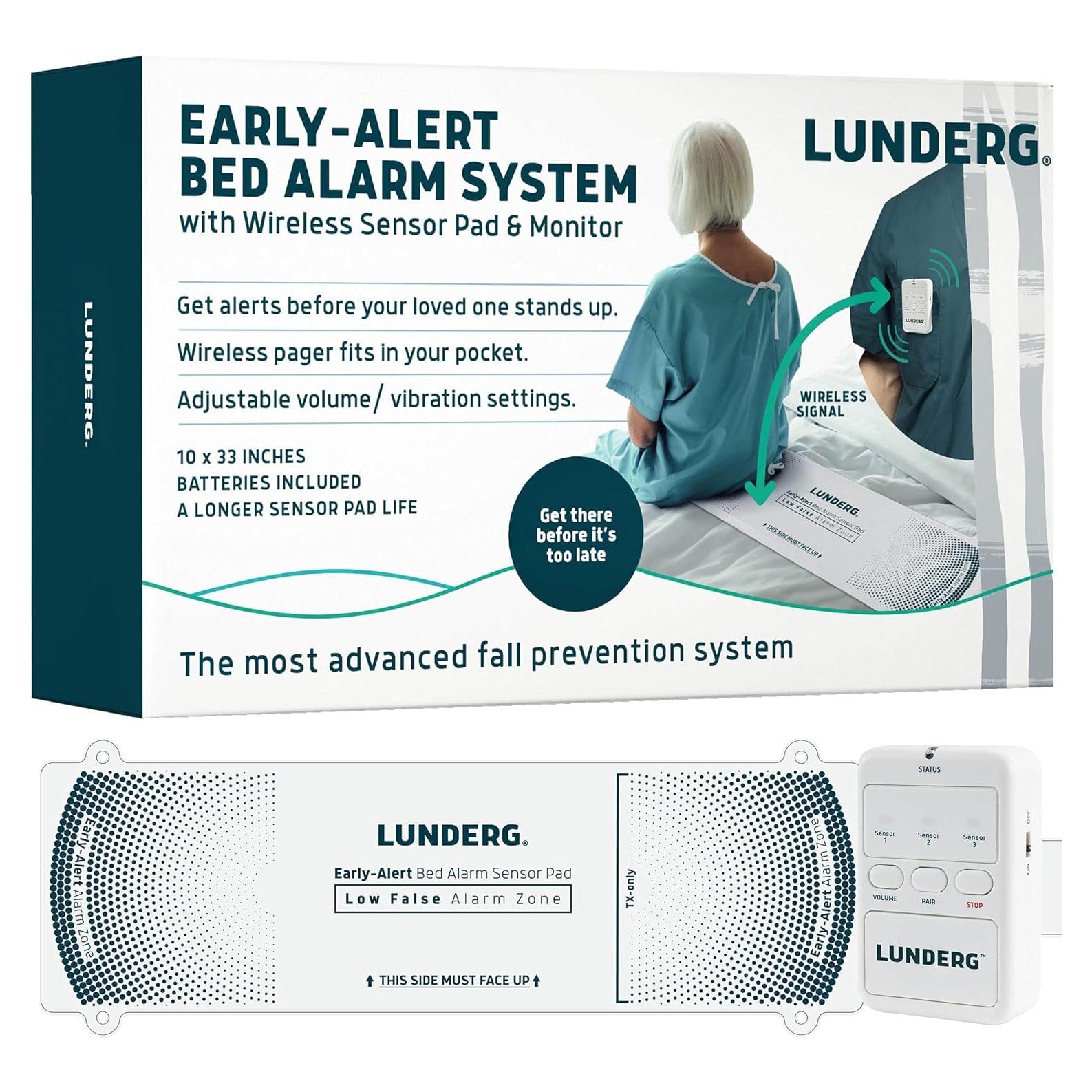 Alarma de Cama Inalámbrica Lunderg con Sensor y Pager - 25.4x83.8 cm