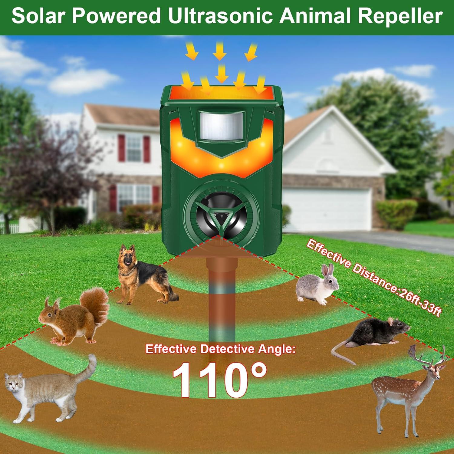 Repelente Ultrasónico Solar para Animales Visson IP44 5 Modos