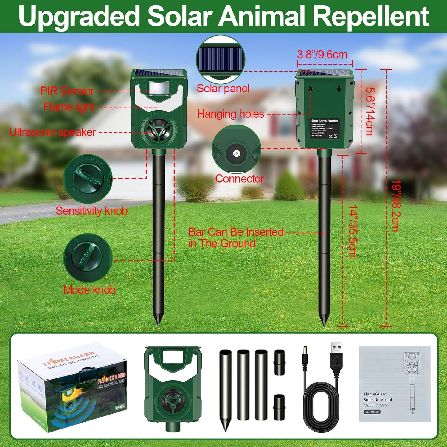 Repelente Ultrasónico Solar para Animales Visson IP44 5 Modos