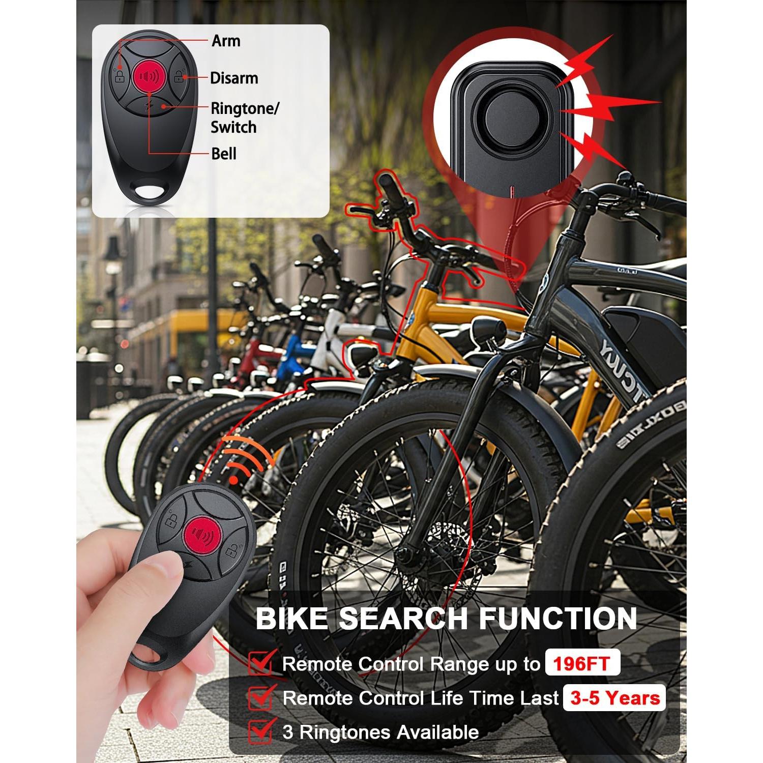 Alarma Inalámbrica Onvian SF06R Antirrobo para Bicicleta