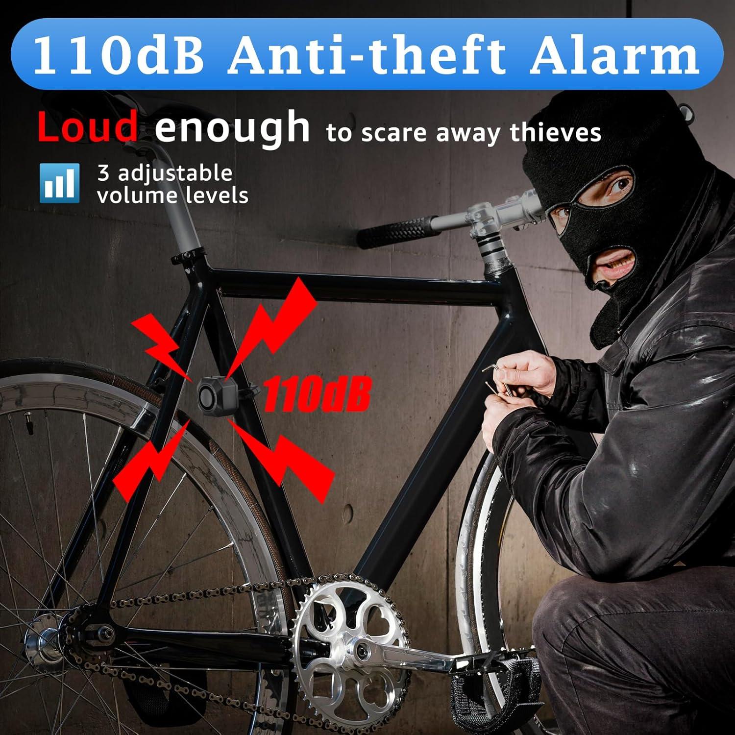 Alarma de Bicicleta NineLeaf Recargable USB 110dB IP65 Inalámbrica