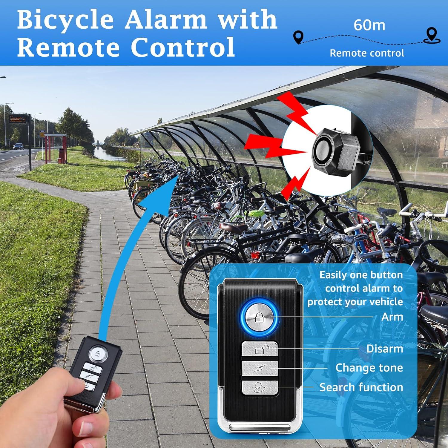Alarma de Bicicleta NineLeaf Recargable USB 110dB IP65 Inalámbrica