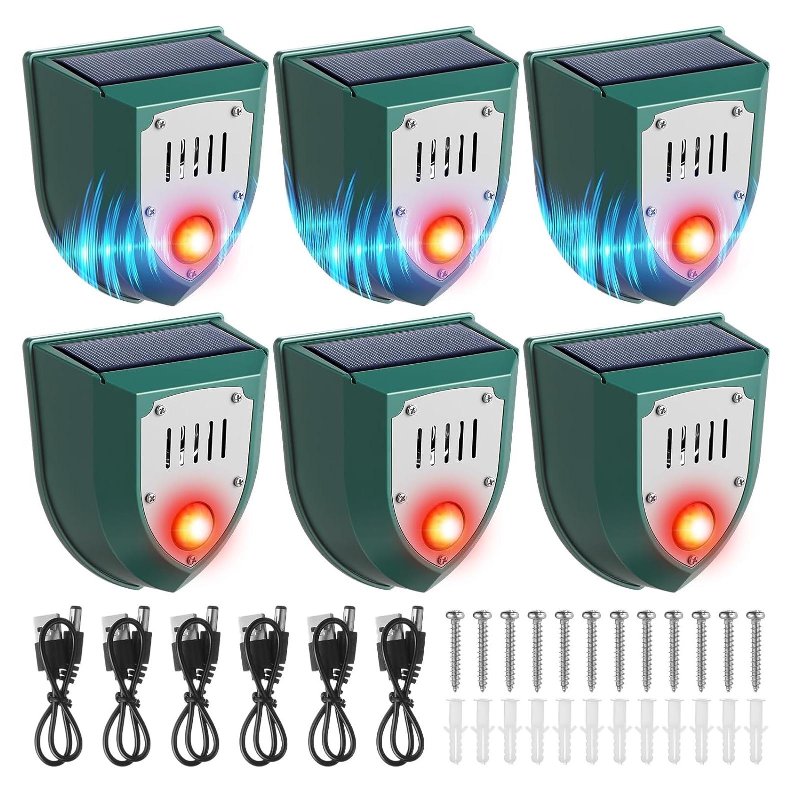 Qualirey 6 Alarmas de Movimiento Solar 129dB para Exterior