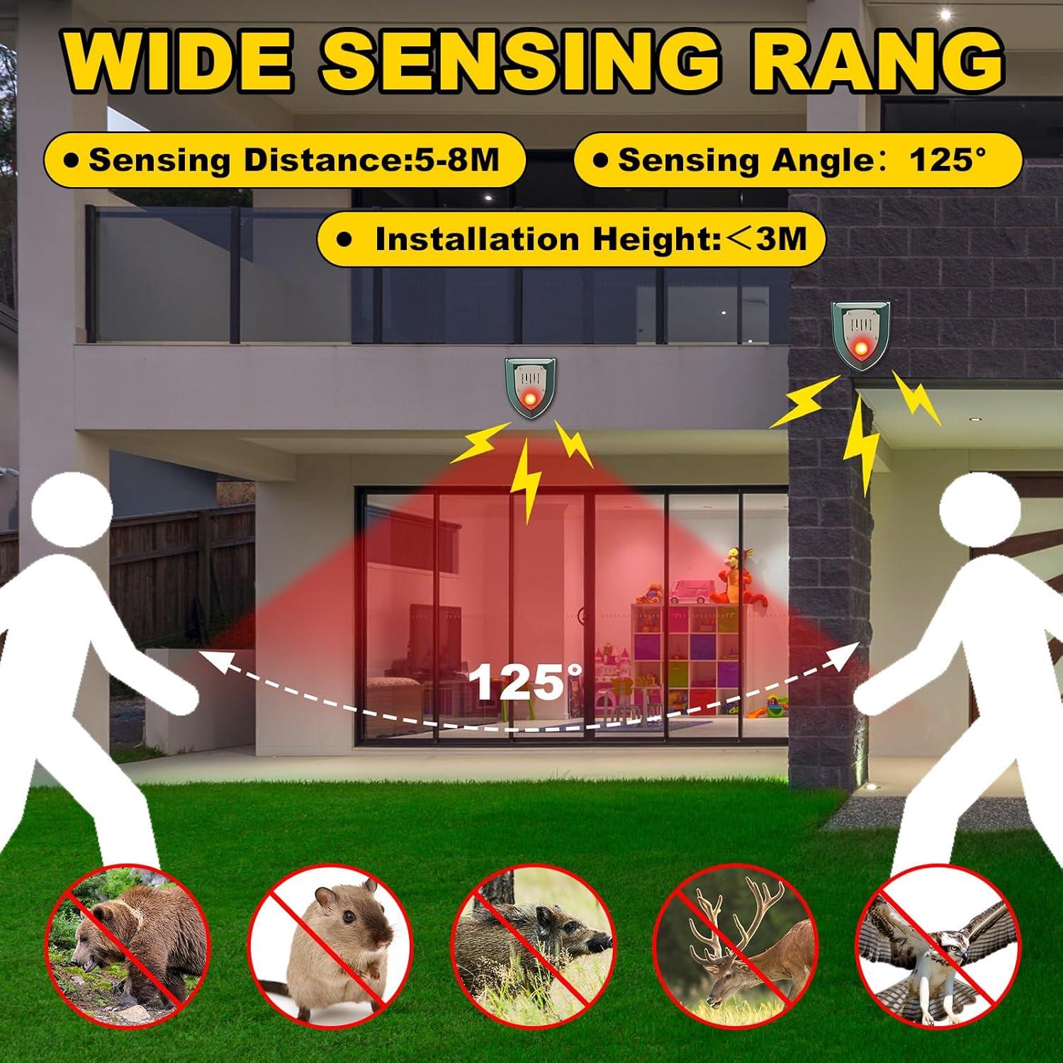 Qualirey 6 Alarmas de Movimiento Solar 129dB para Exterior