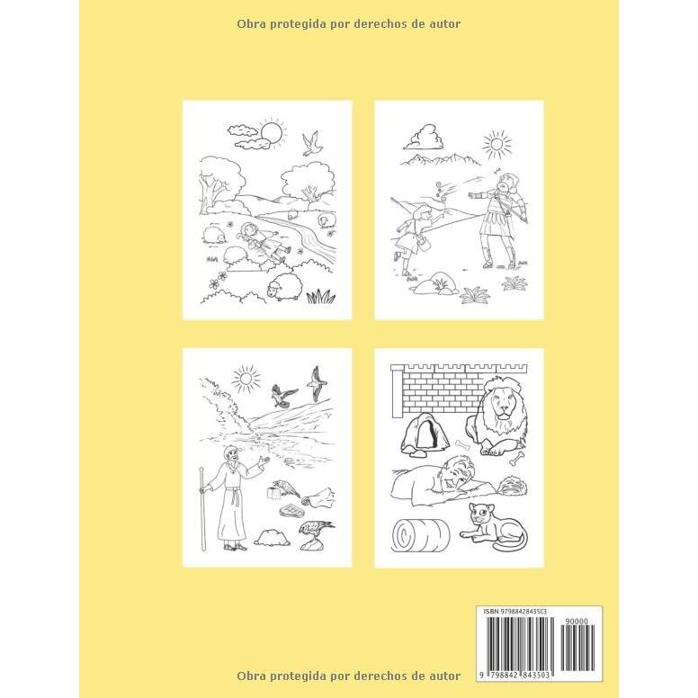 Libro para colorear de la Biblia para niños| Descubre la historia | Edades 5+: Colorea los 50 diseños más queridos de las Historias Bíblicas del ... | versión de portada 5 (Spanish Edition)