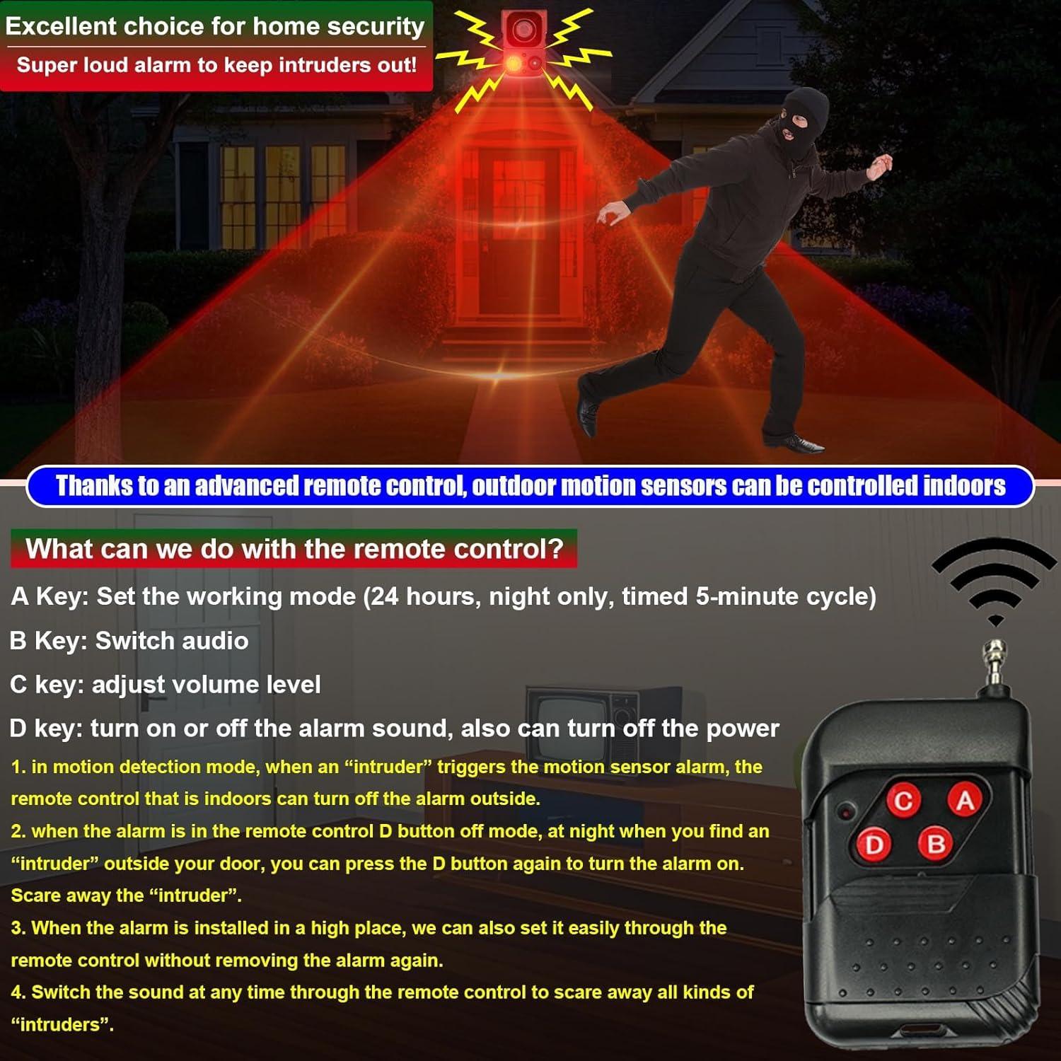 Alarma Solar de Movimiento SENKEFEI JBQ-X Pro 129dB Resistente