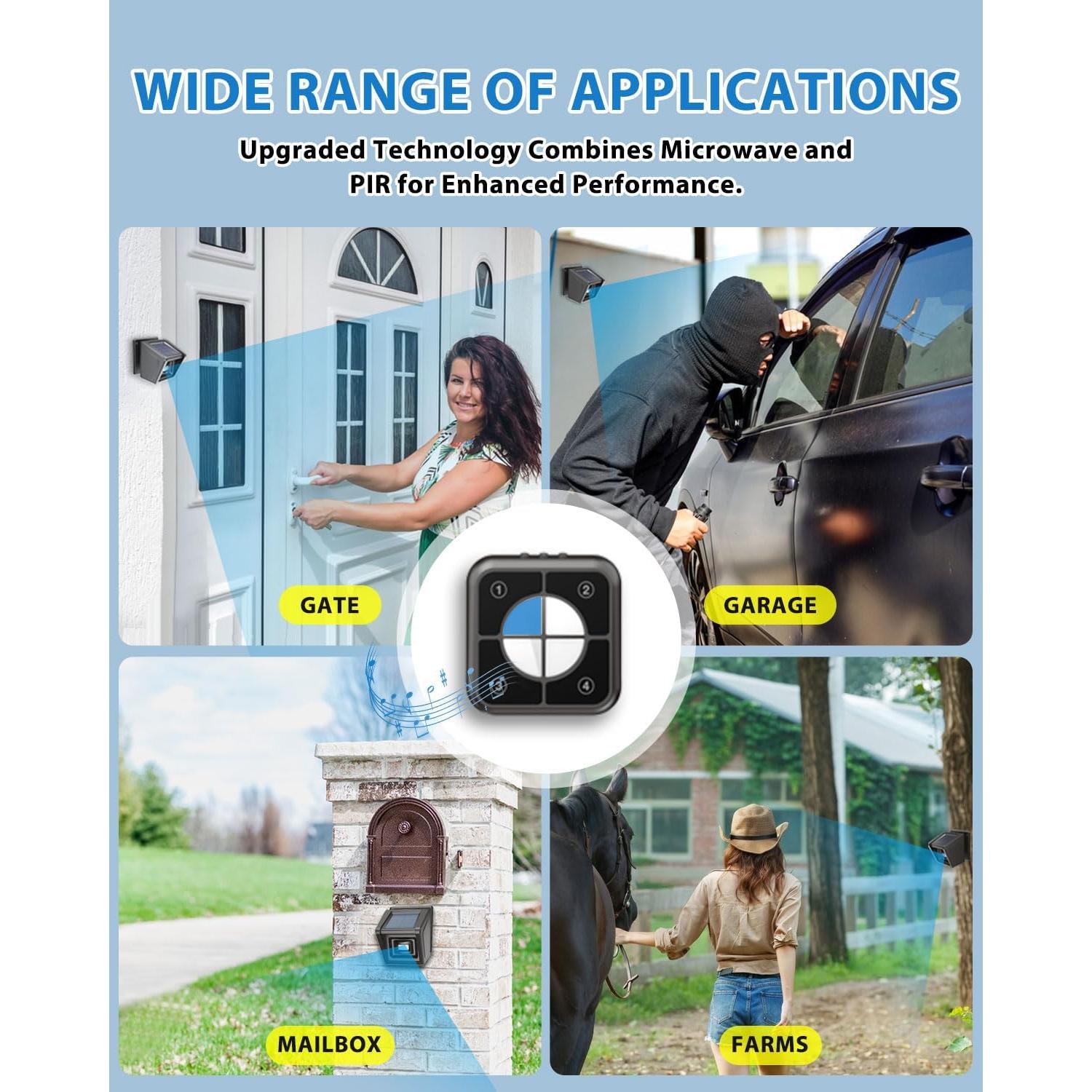 Alarma Solar Inalámbrica Olishare con Sensor de Movimiento IP65