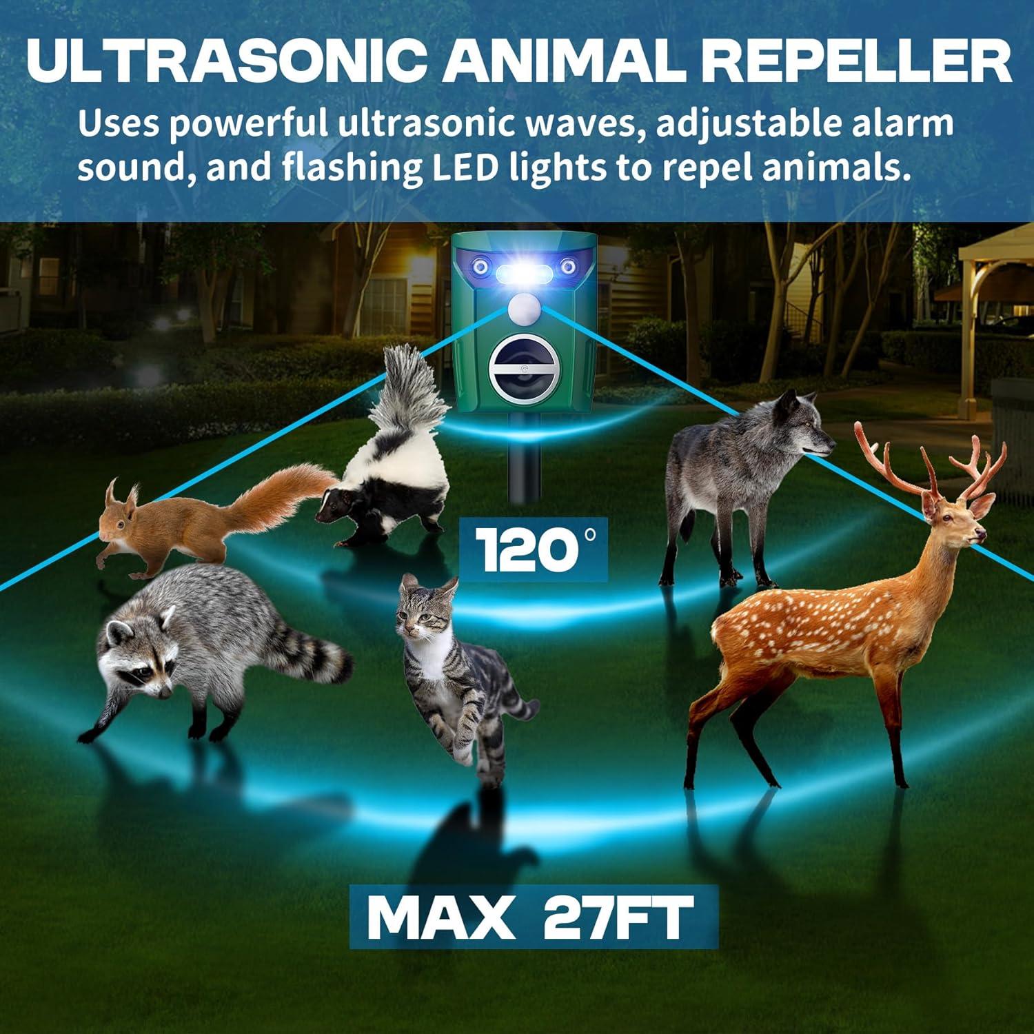 Repelente de Animales Solar VISSON TEC 2 Paquetes Ultrasonido