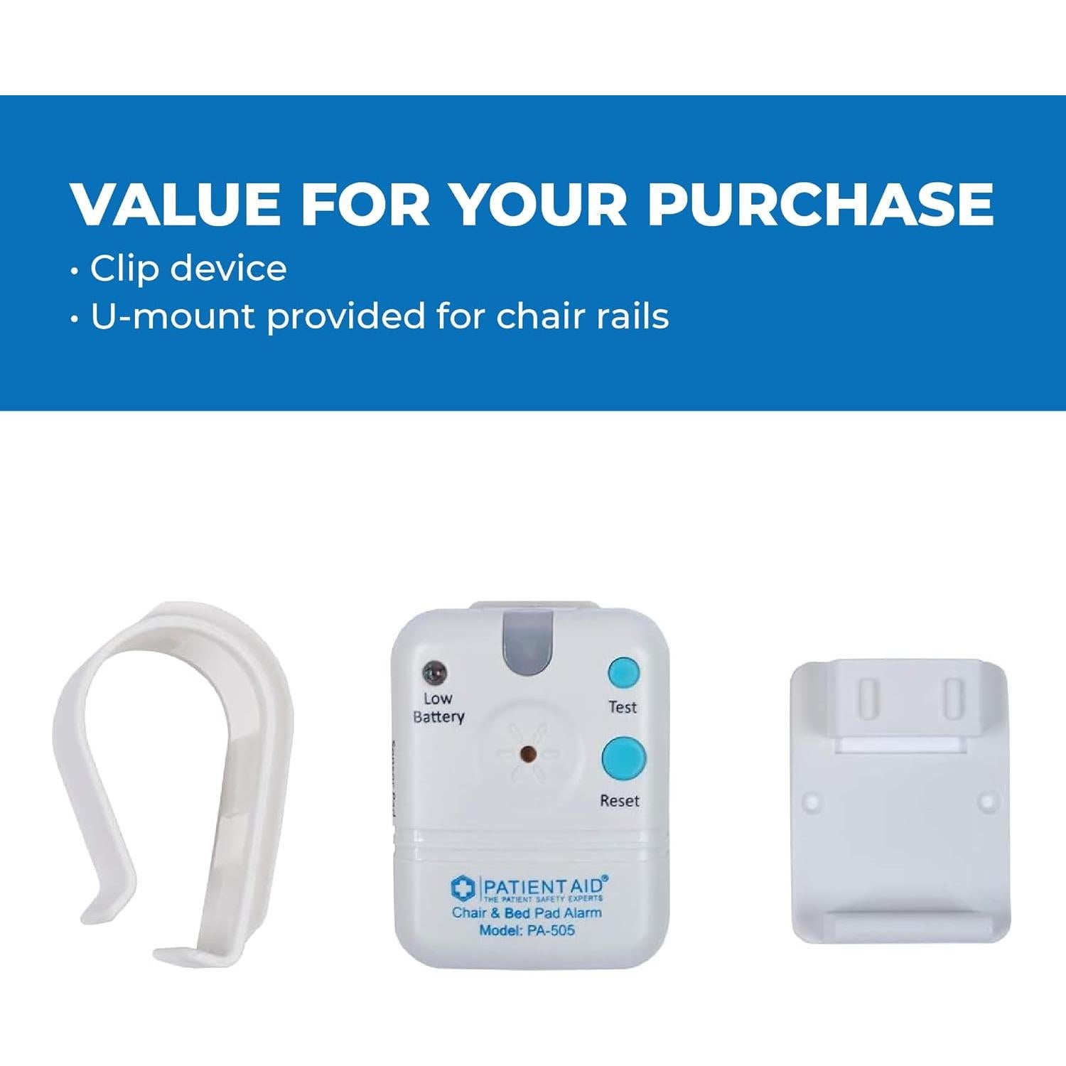 Alarma de Cama Patient Aid PA-505B con Almohadilla 25.4x76.2cm