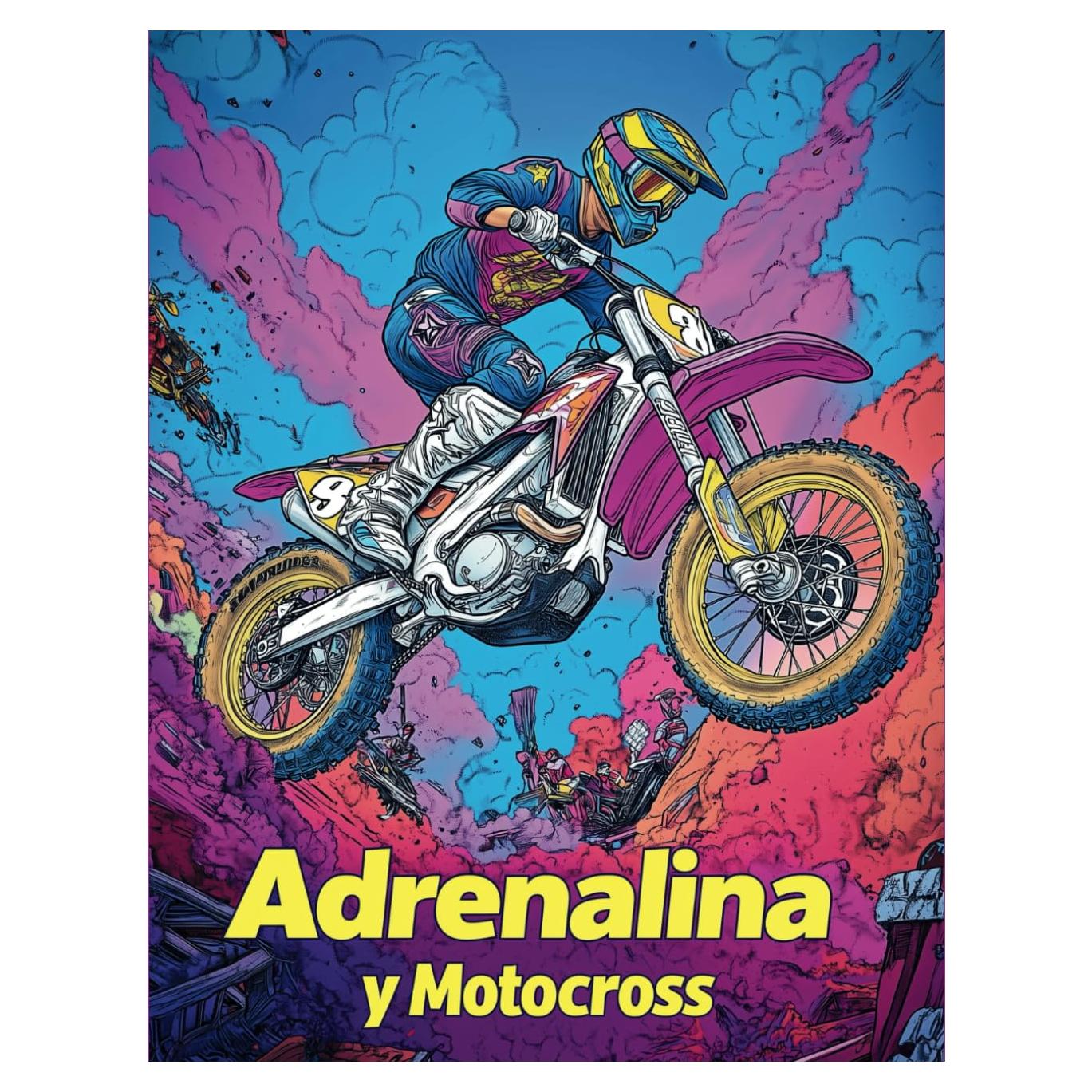 Adrenalina y Motocross: Libro de Colorear de Motos para Adultos y Adolescentes (Spanish Edition)