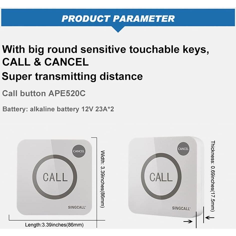 Sistema de Alarma Inalámbrico SINGCALL con Sirena 120dB y 4 Botones