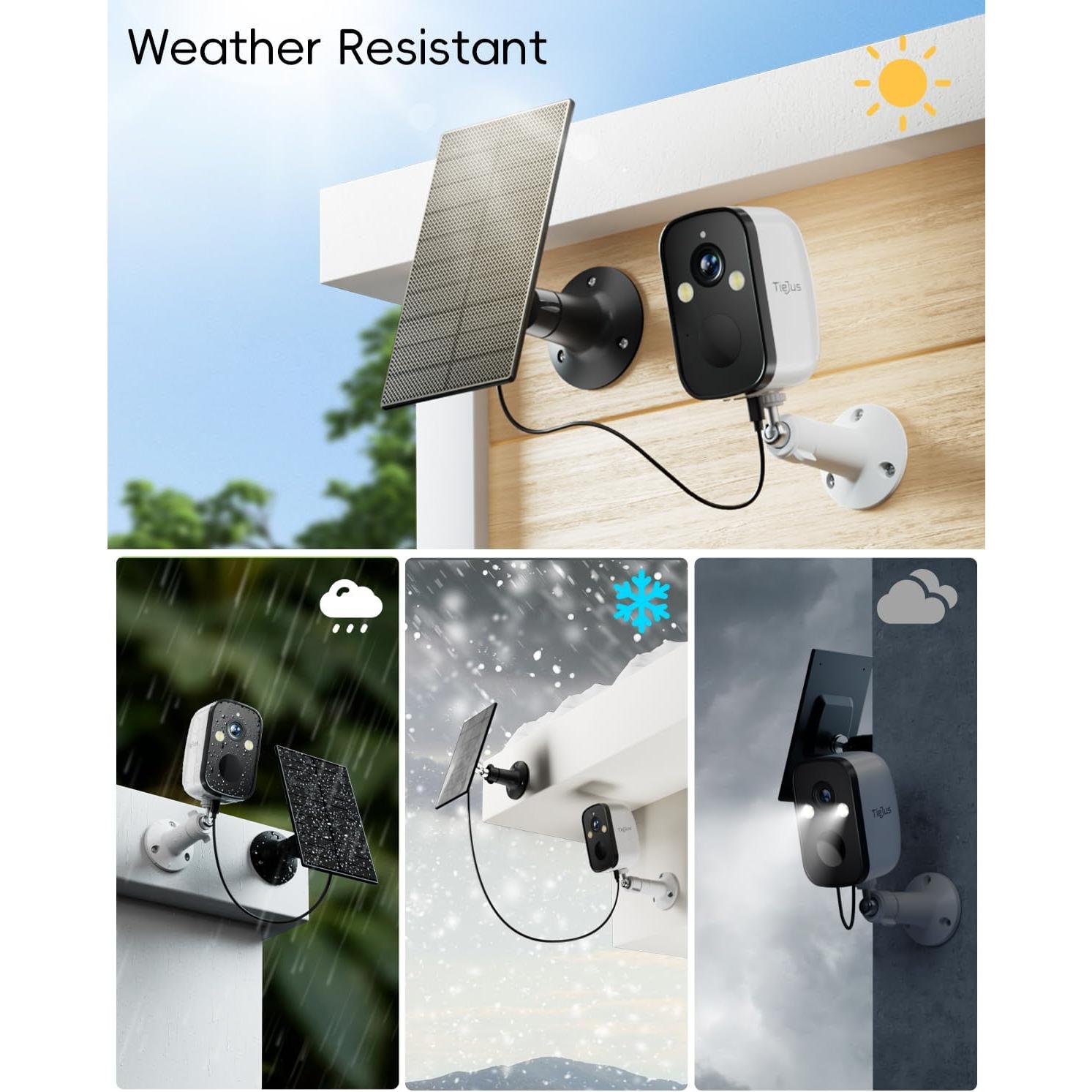 Cámara de Seguridad Solar Inalámbrica TIEJUS 2K IP66 con Alexa