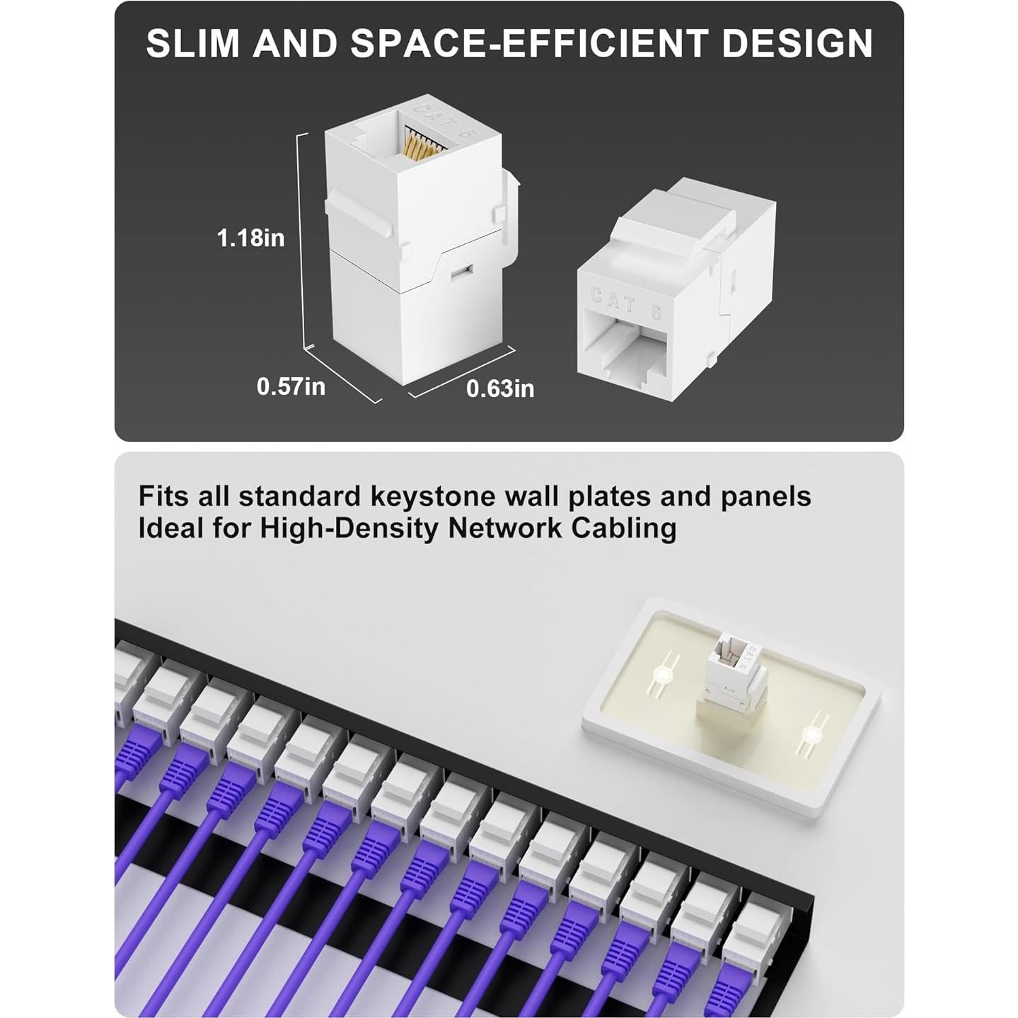 Acoplador RJ45 Cat6 UTP VANDESAIL 20-Pack Hembra a Hembra