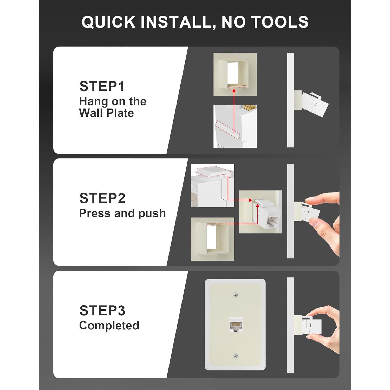 Acoplador RJ45 Cat6 UTP VANDESAIL 20-Pack Hembra a Hembra