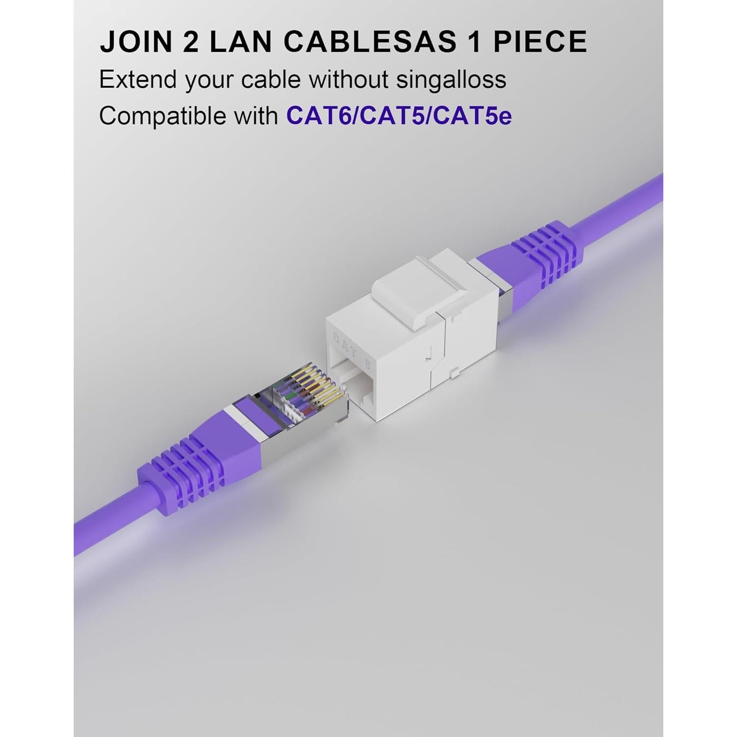 Acoplador RJ45 Cat6 UTP VANDESAIL 20-Pack Hembra a Hembra